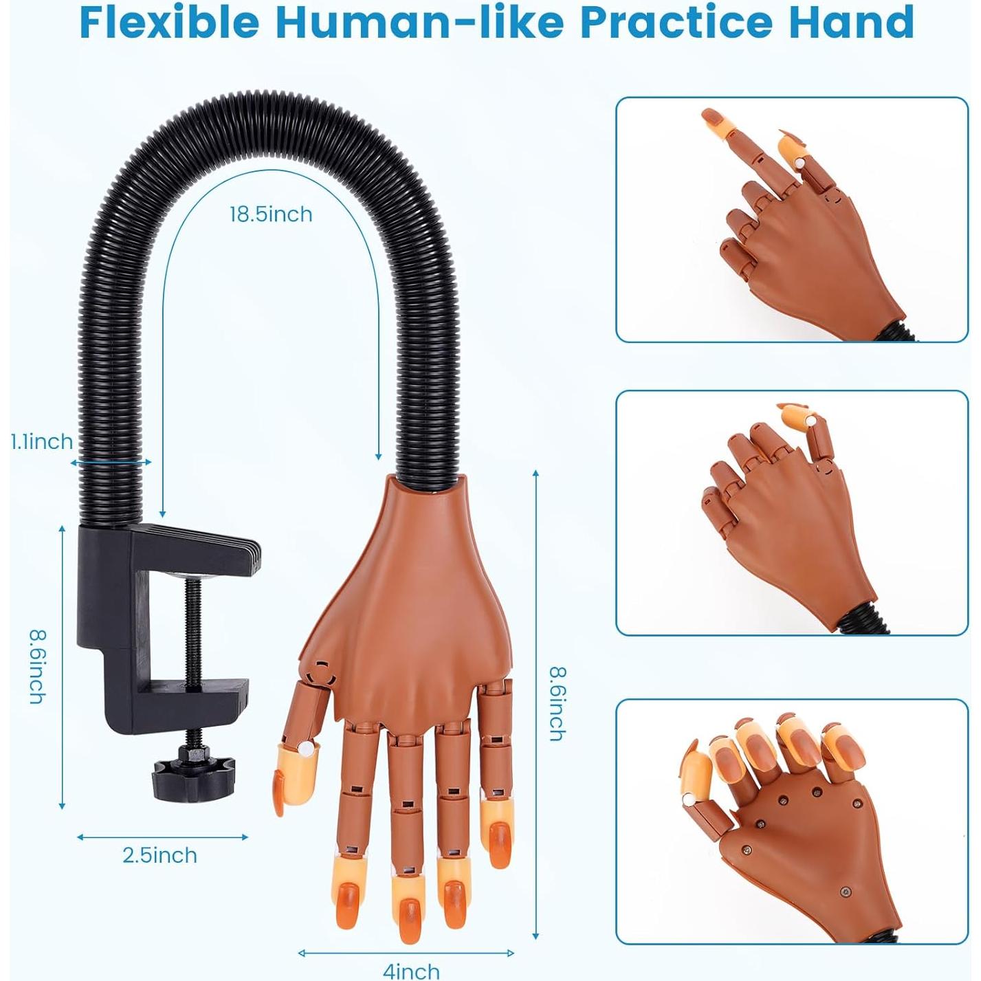 Mano de Práctica Magnética Wilfniee con 200 Consejos de Uñas