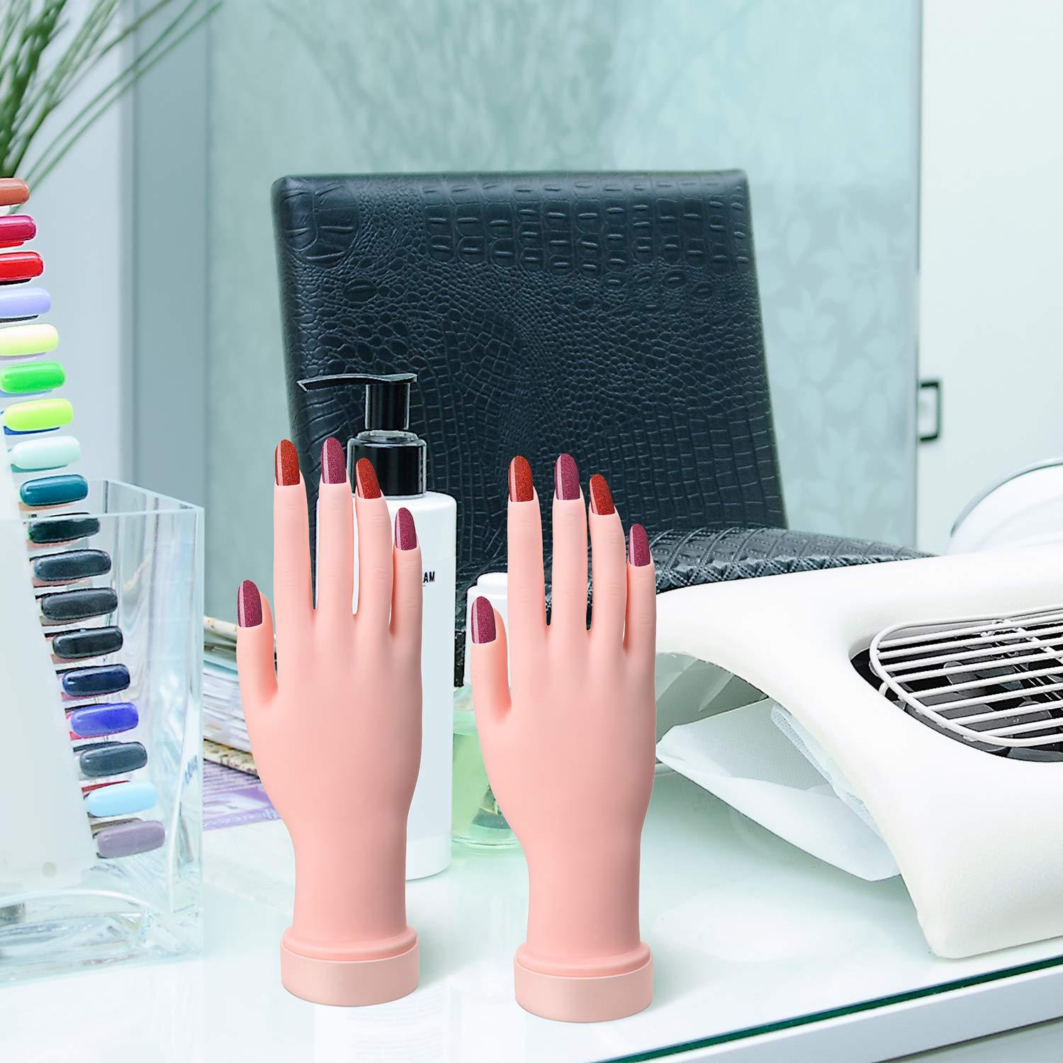 Mano de Práctica de Silicona Flexible BBTO + 500 Uñas Falsas