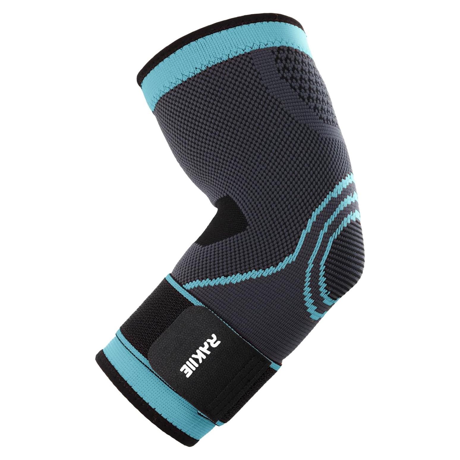Manga de Compresión para Codo Rakiie Azul Mediano - Alivio Tendinitis