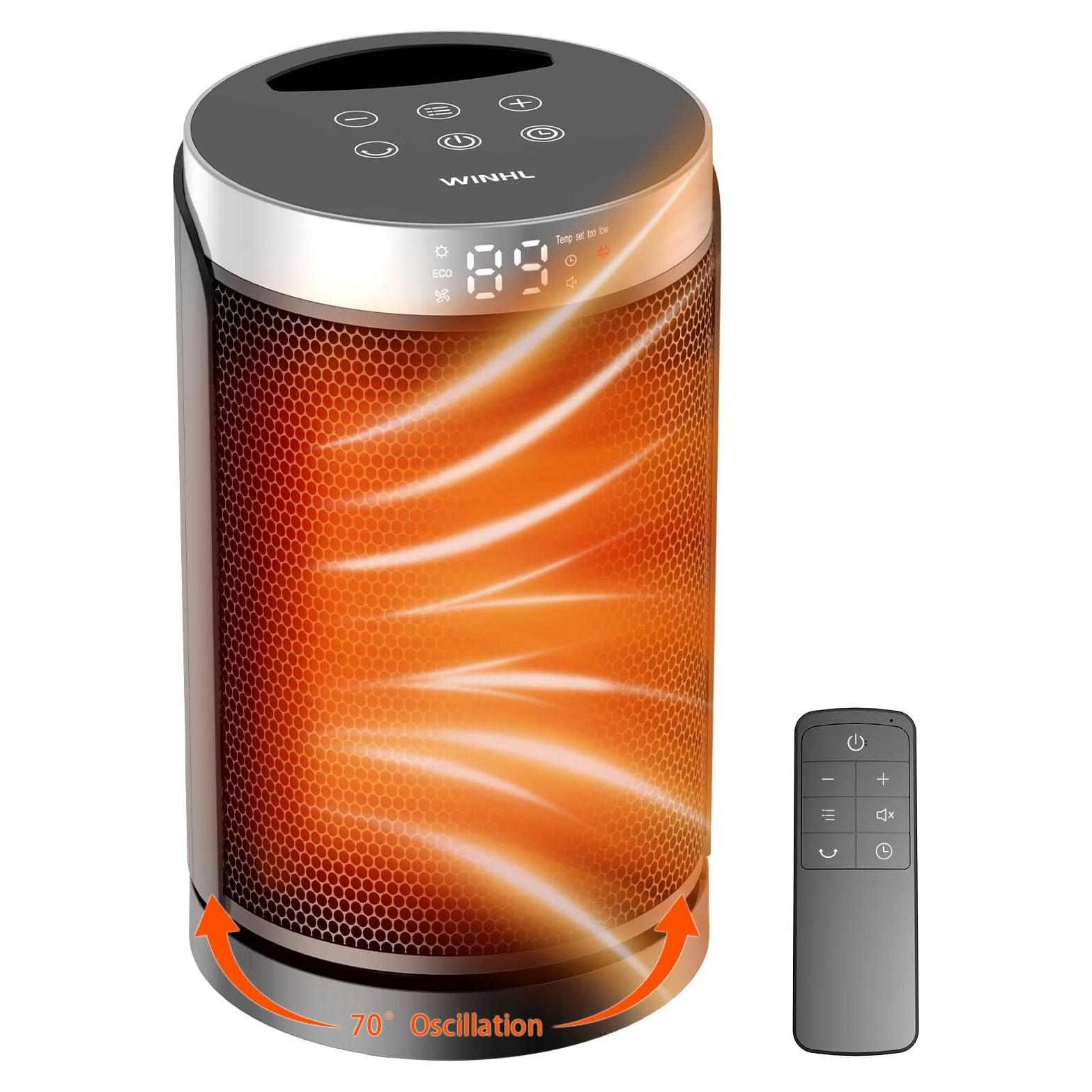 Calentador Eléctrico Portátil WINHL PTC-150A 1500W Oscilante