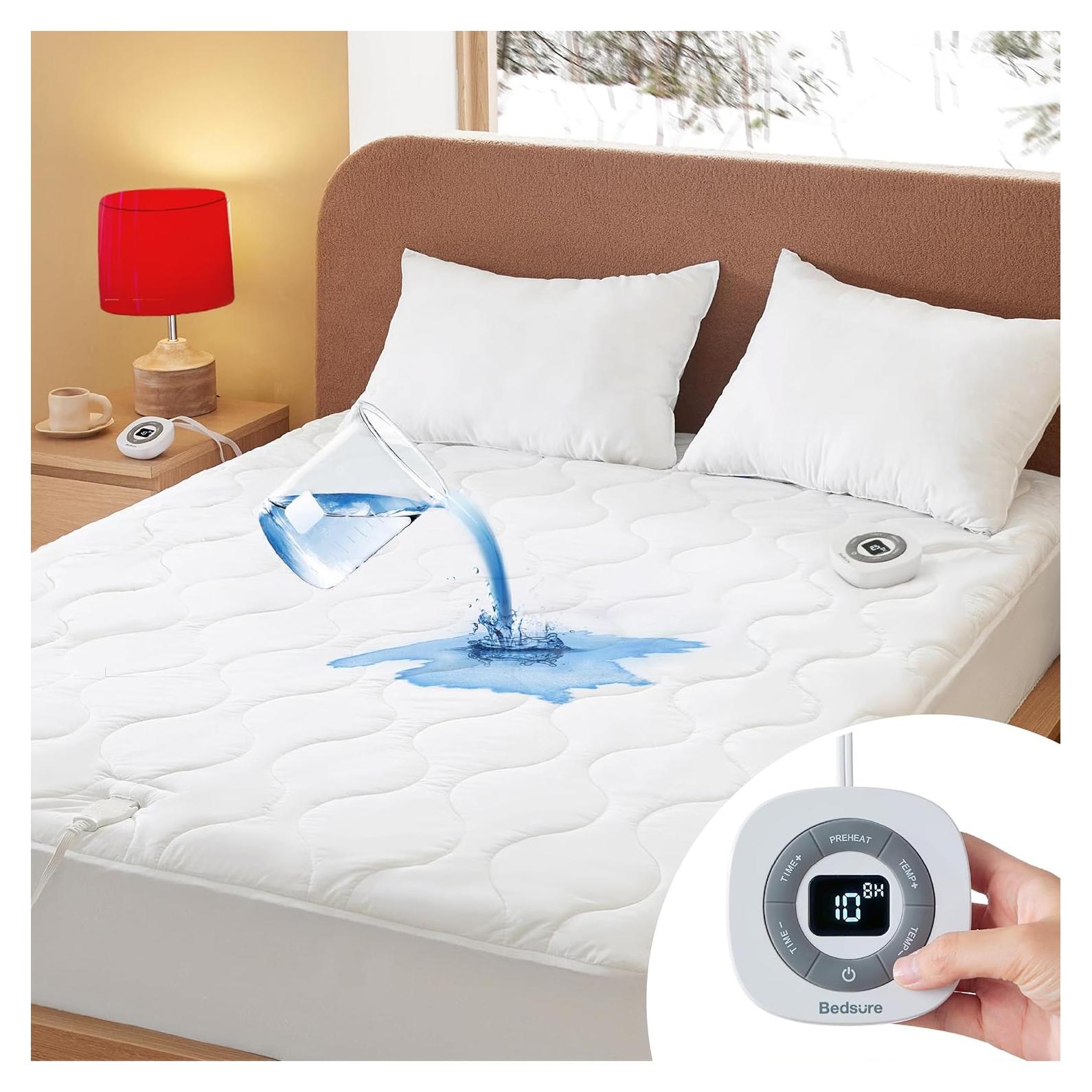 Cubre Colchón Calefaccionado Bedsure Reina Algodón Impermeable
