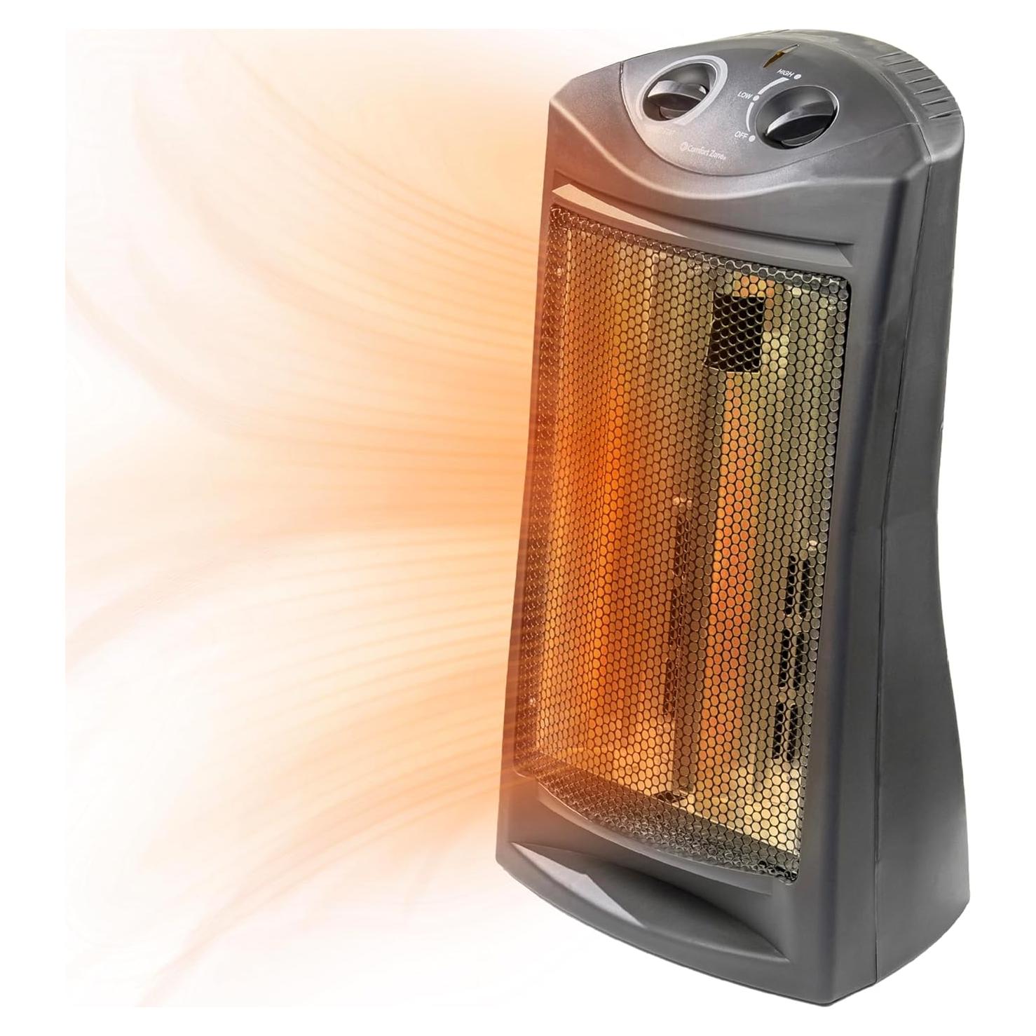 Calentador de Torre Eléctrico Comfort Zone CZQTV007BK 1500W