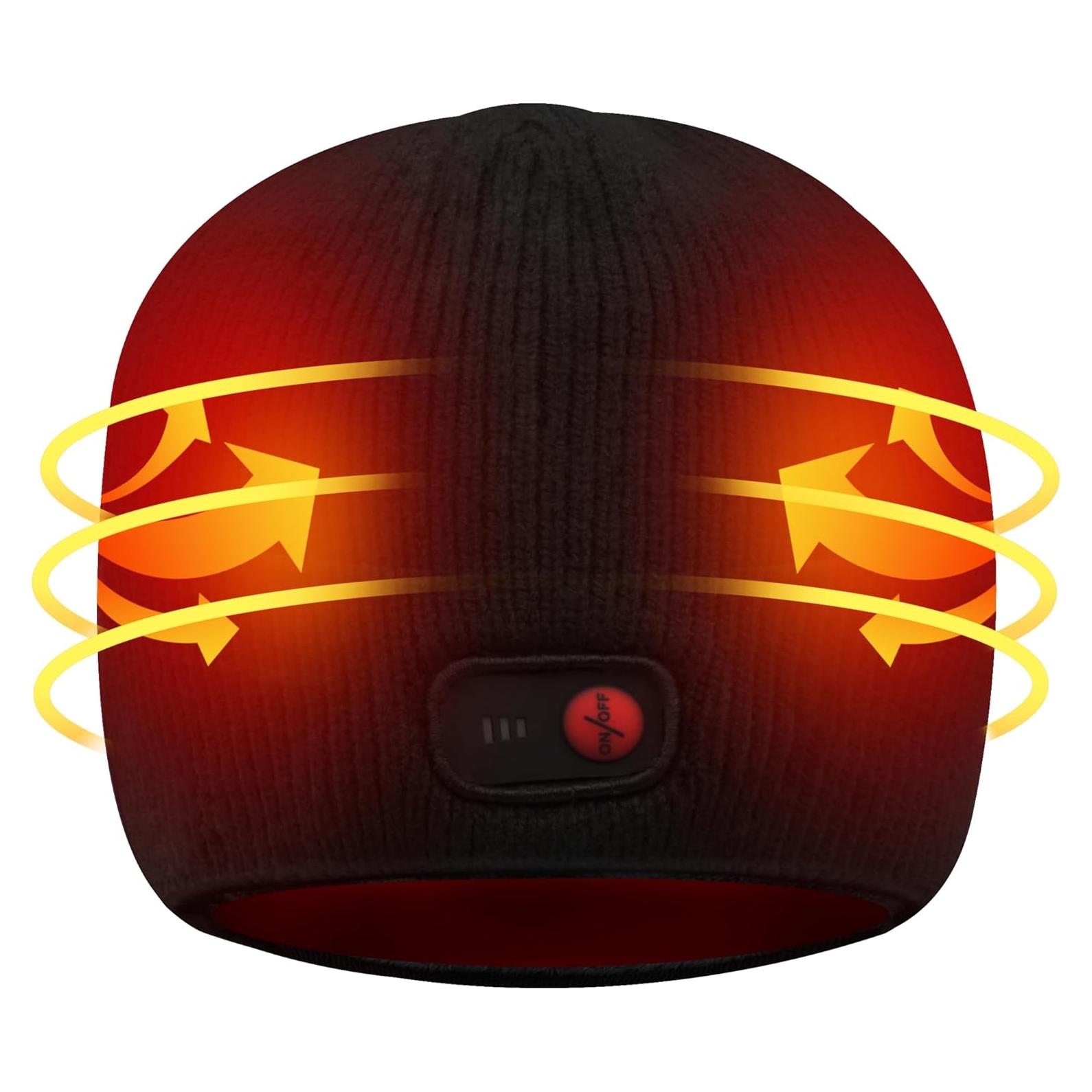 Gorro Calentable Eléctrico MMlove Negro 7.4V para Hombre y Mujer