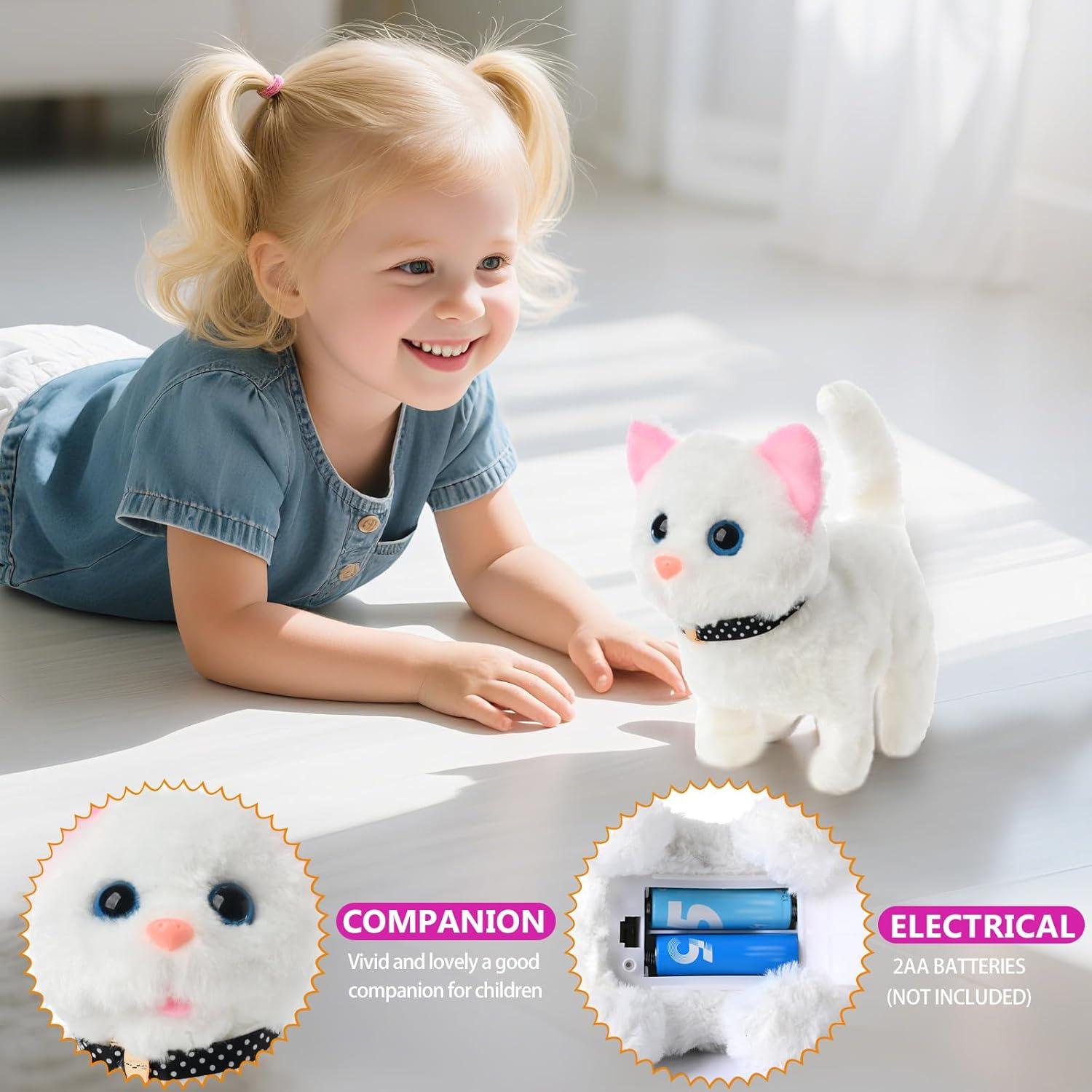 Gato de Peluche Interactivo WorWoder - Gatito Mecánico Blanco