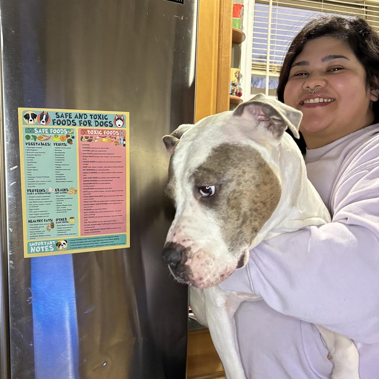 Cartel Imán Alimentos Seguros y Tóxicos para Perros 21.6x27.9 cm