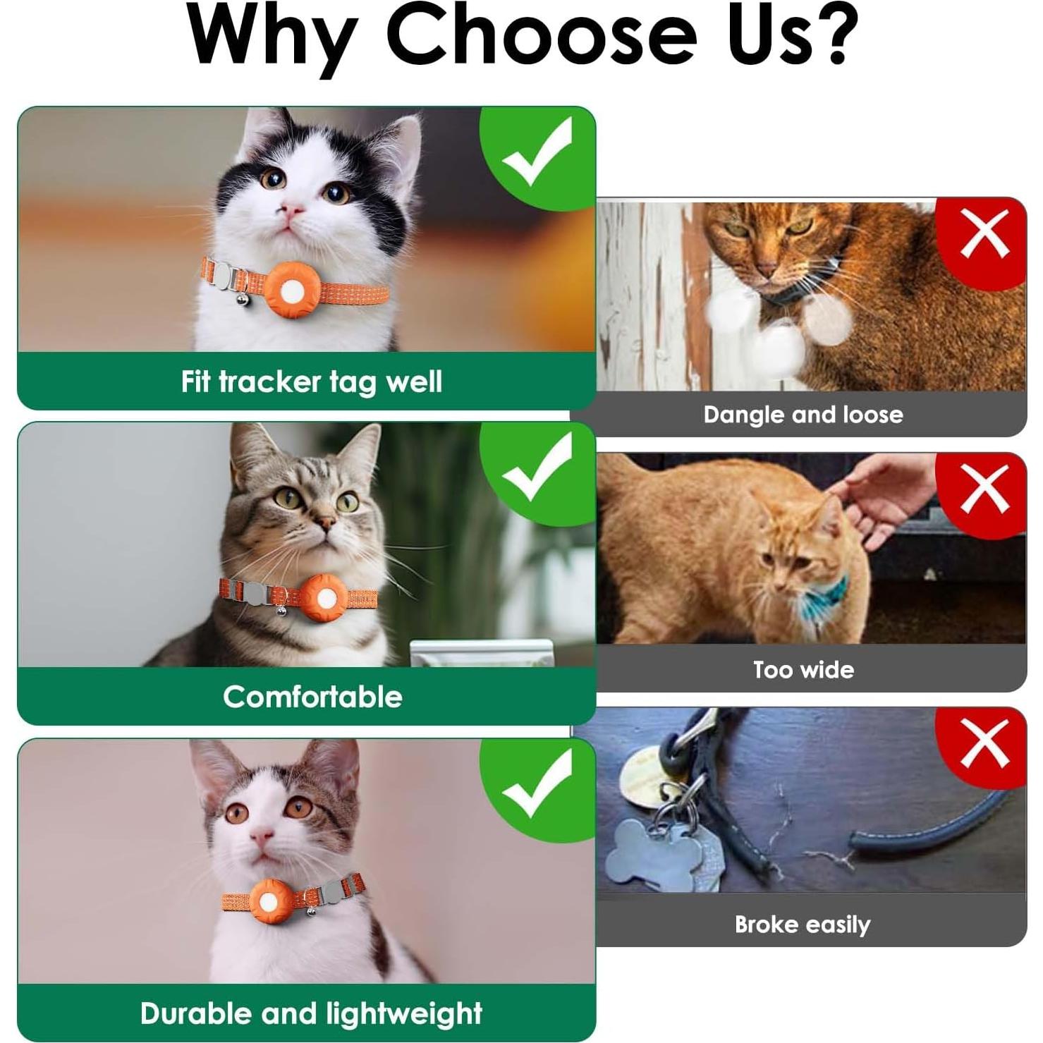 Rastreador GPS para Gatos ZFSJTAG, Collar Naranja Impermeable