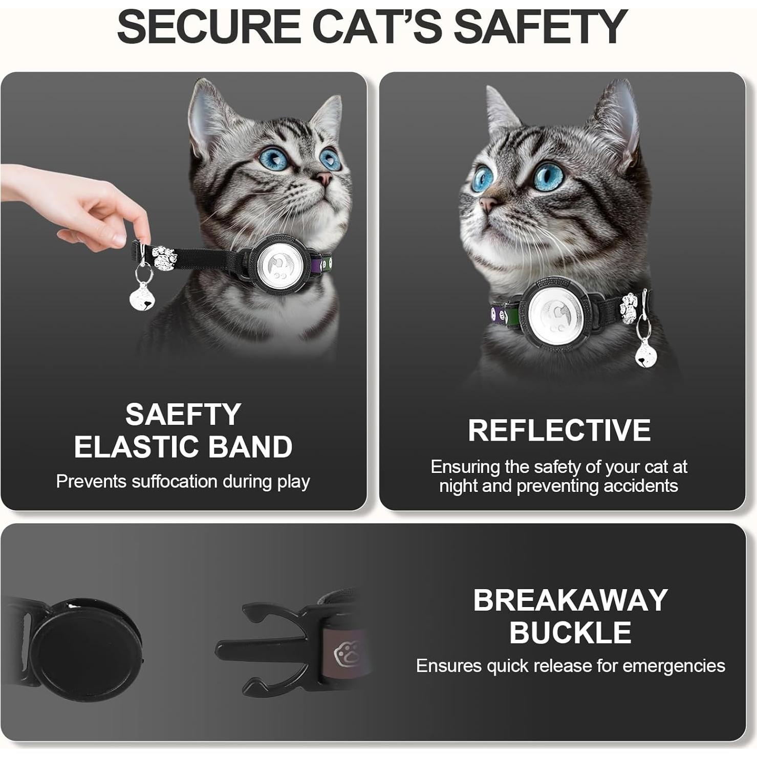 Collar para Gato Airtag Palamede Azul S (24.1-33 cm) Impermeable