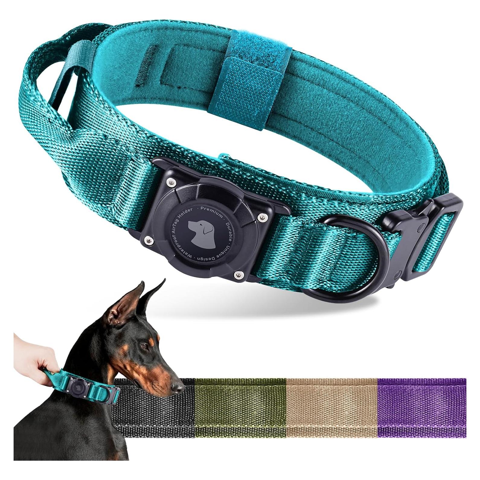 Collar para perro Odokele AirTag L Azul impermeable táctico
