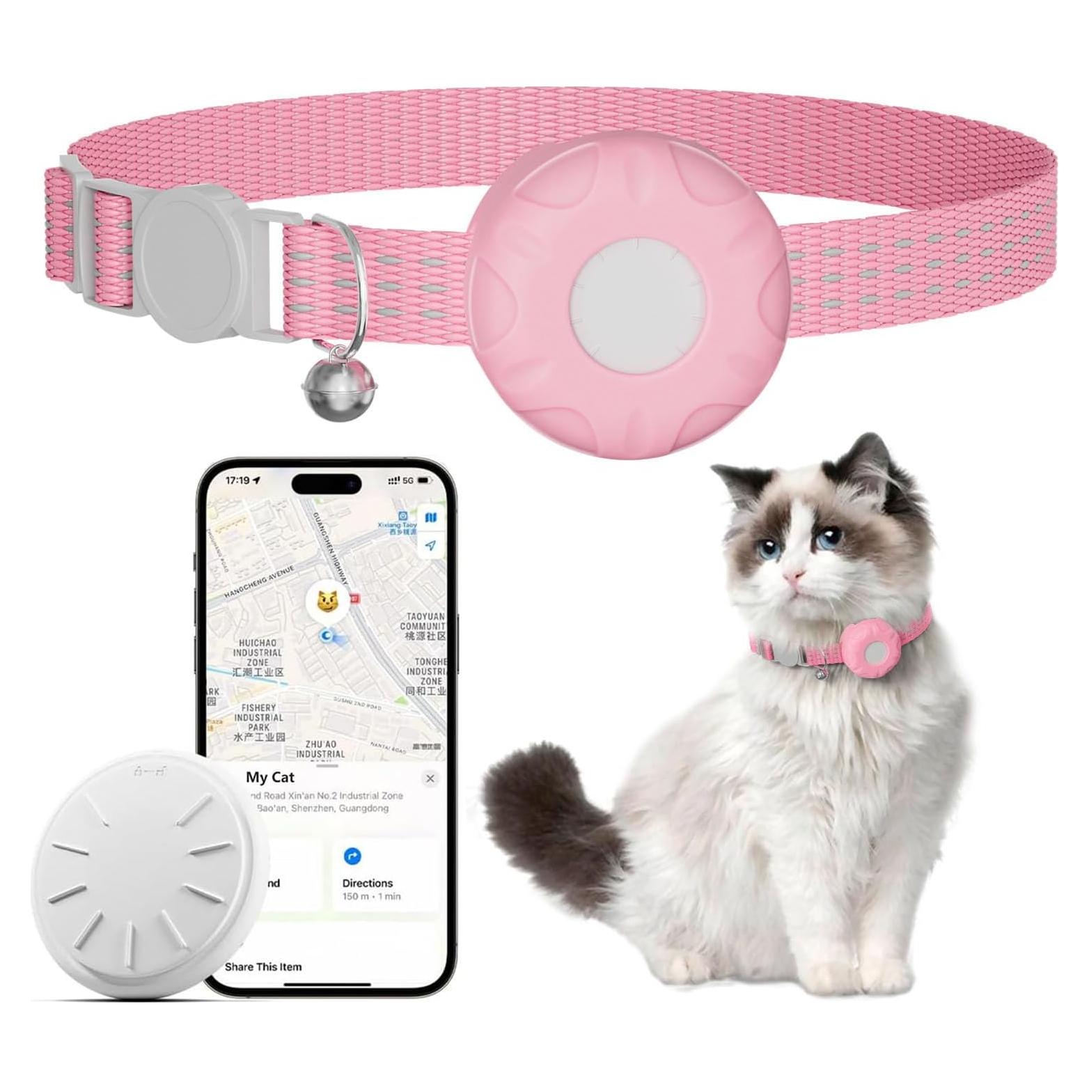 Collar Localizador GPS para Gatos ZITTZ Rosa - Sin Cuota Mensual