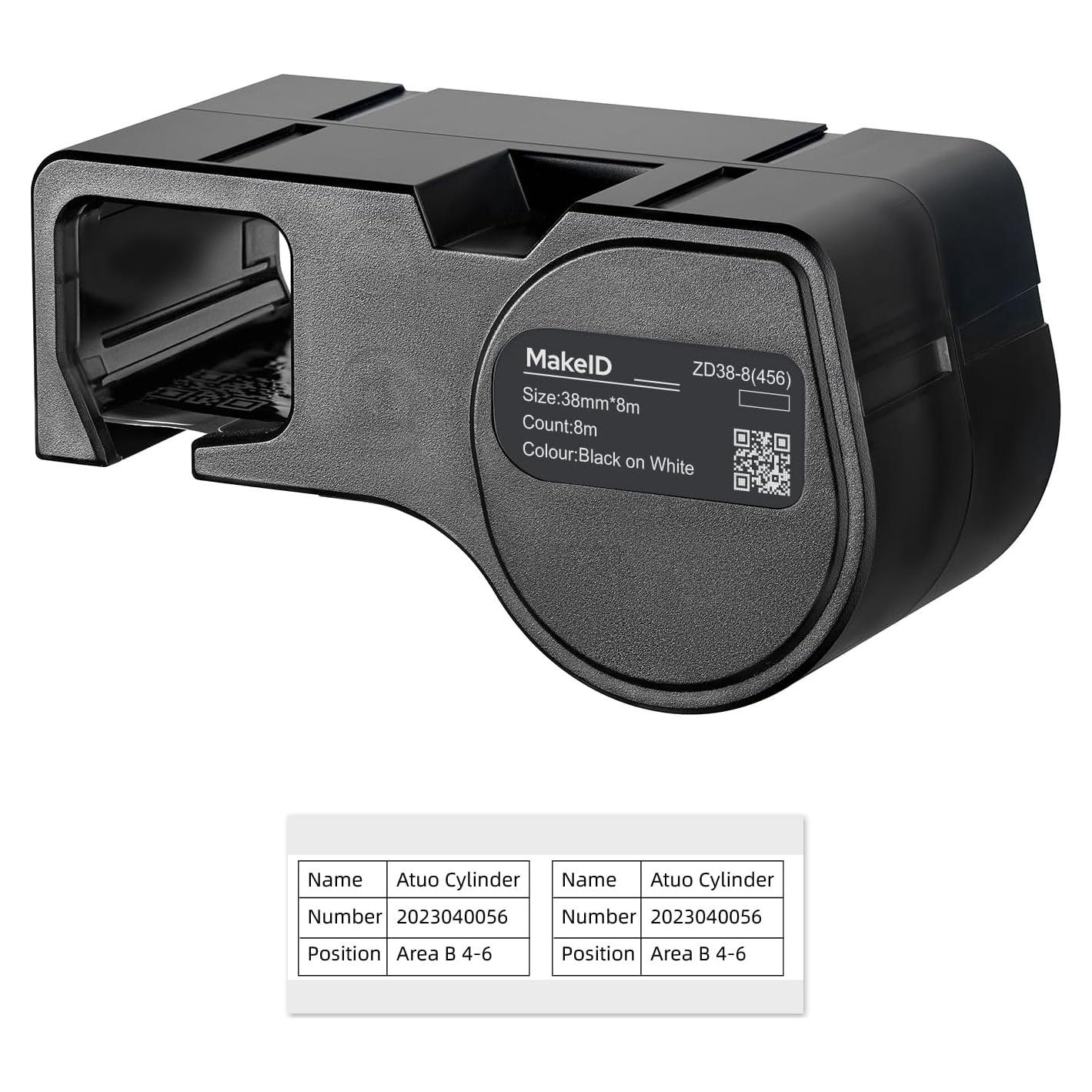 Cartucho de Etiquetas PET MakeID ZD38-8 para Impresora D50