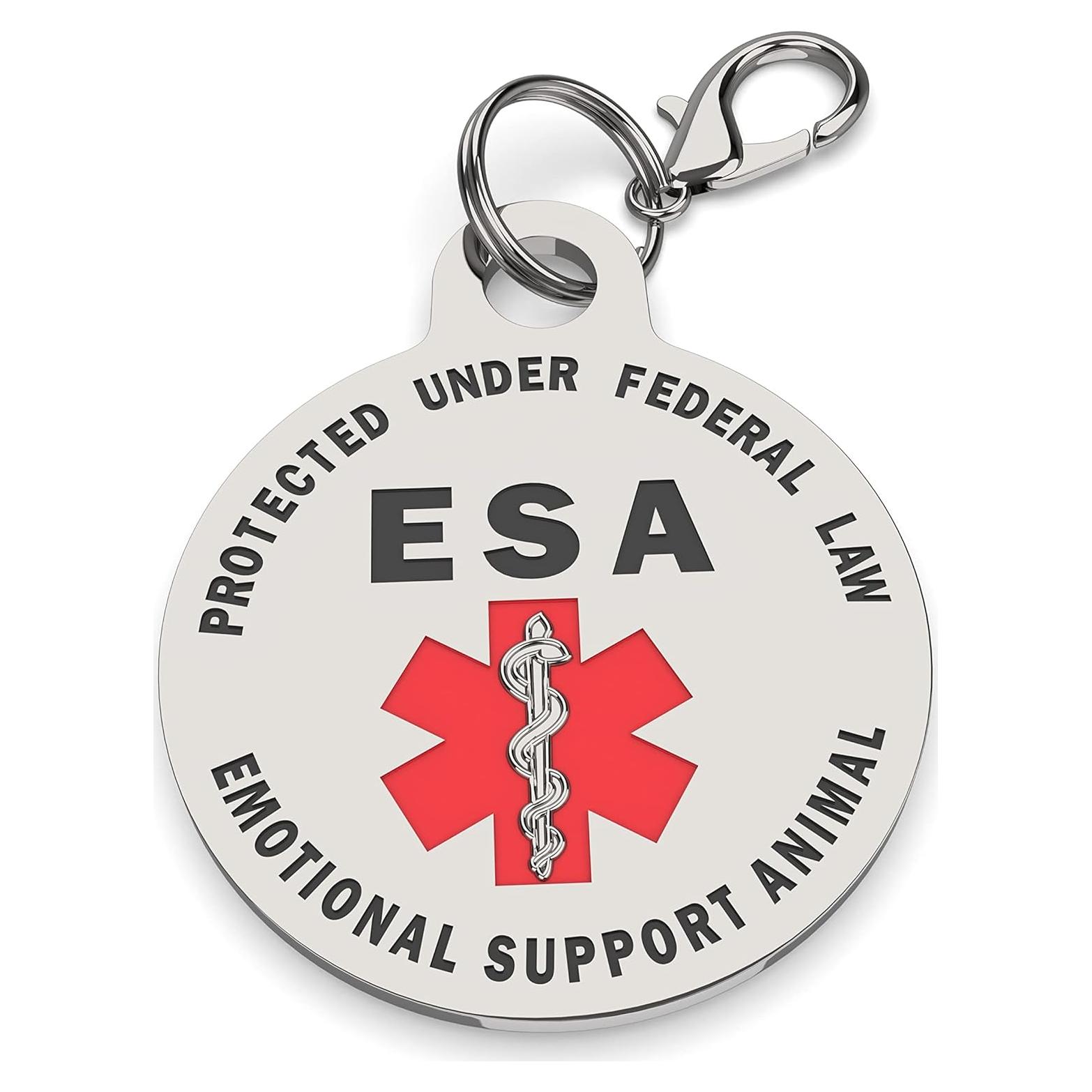 Etiqueta de Animal de Apoyo Emocional K9King 2.54 cm Doble Cara