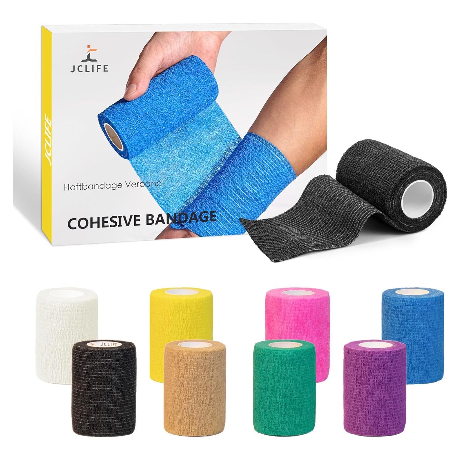 Venda Autoadhesiva Cohesiva JCLIFE 7.5 cm x 450 cm - 8 Rollos