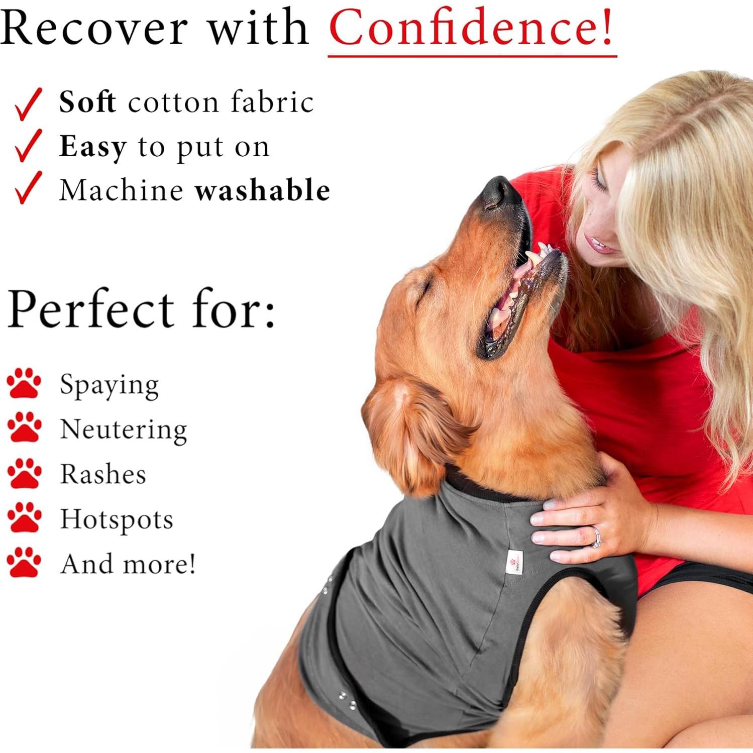 Traje de Recuperación para Perros BellyGuard XL Gris - Postoperatorio