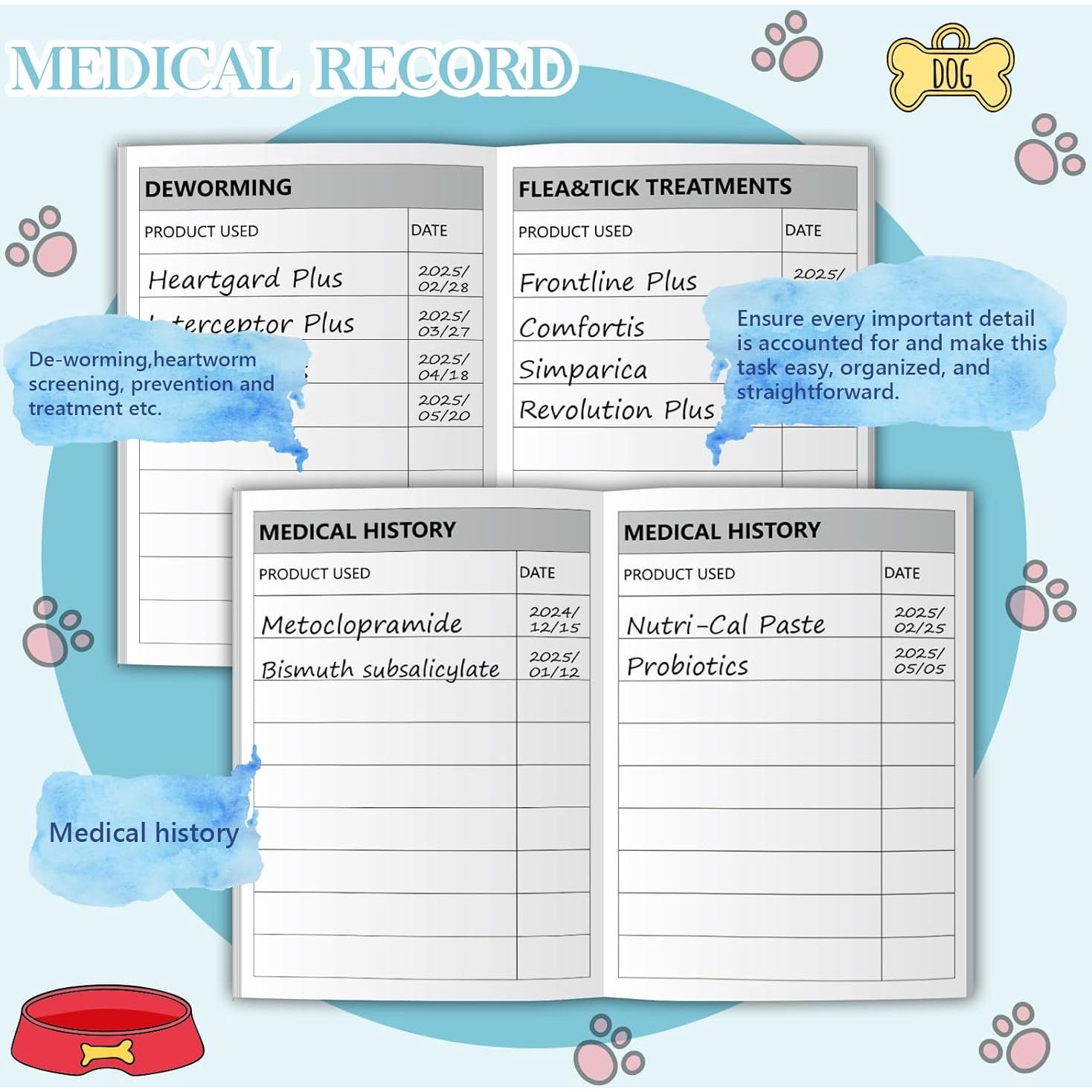 Paquete de 10 Libretas de Registro de Vacunas para Cachorros SKLENICE