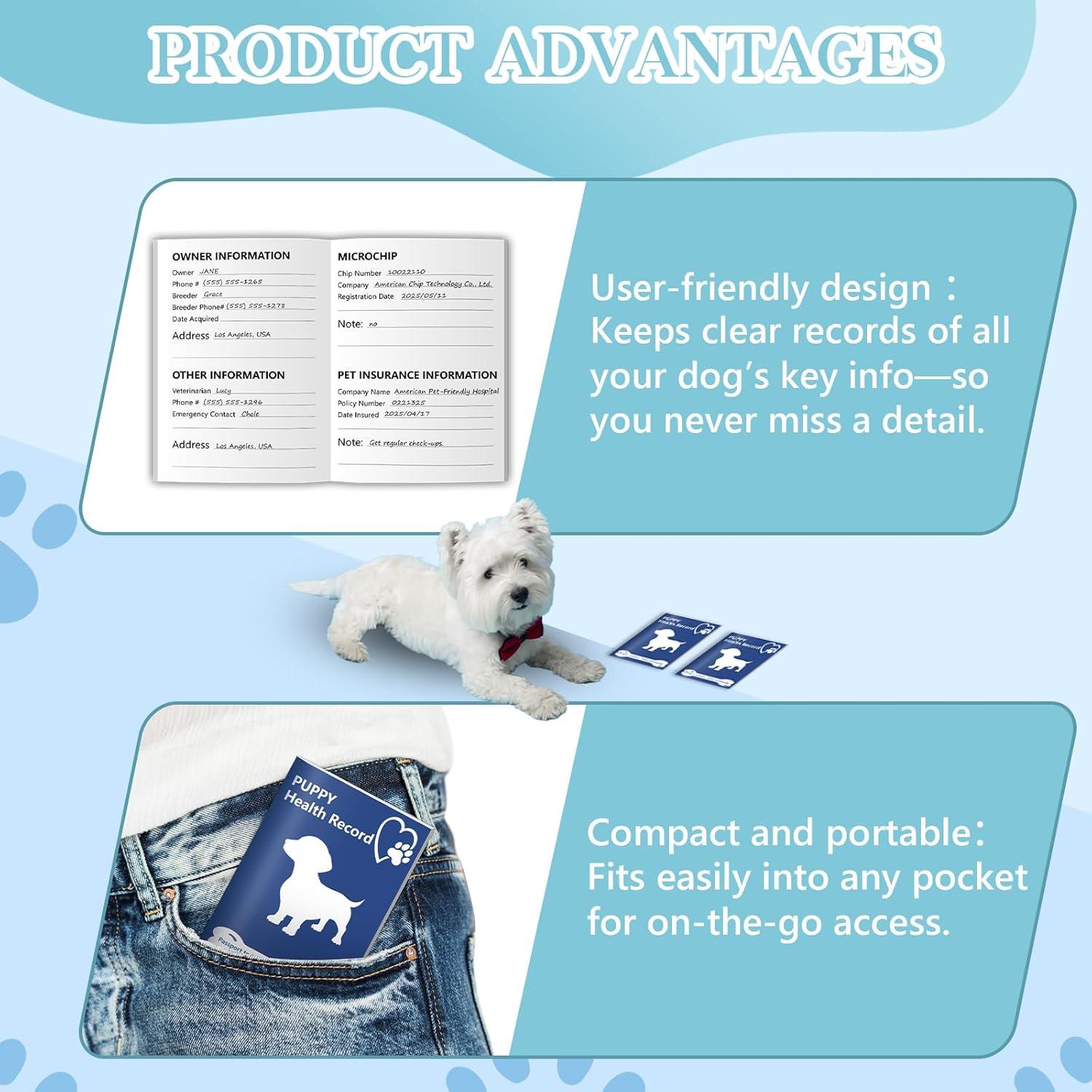 Paquete de 10 Libretas de Registro de Vacunas para Cachorros SKLENICE