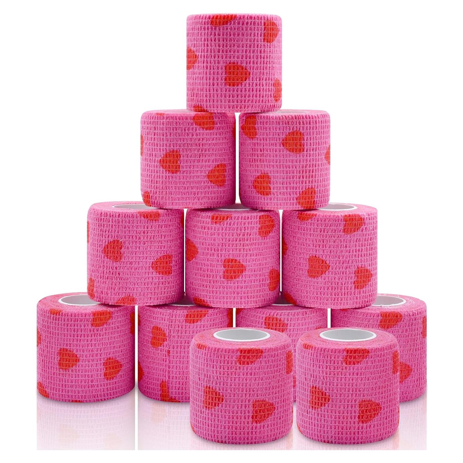 12 Rollos Vendaje Cohesivo Rosa Kreyfer 5.08 cm x 4.57 m