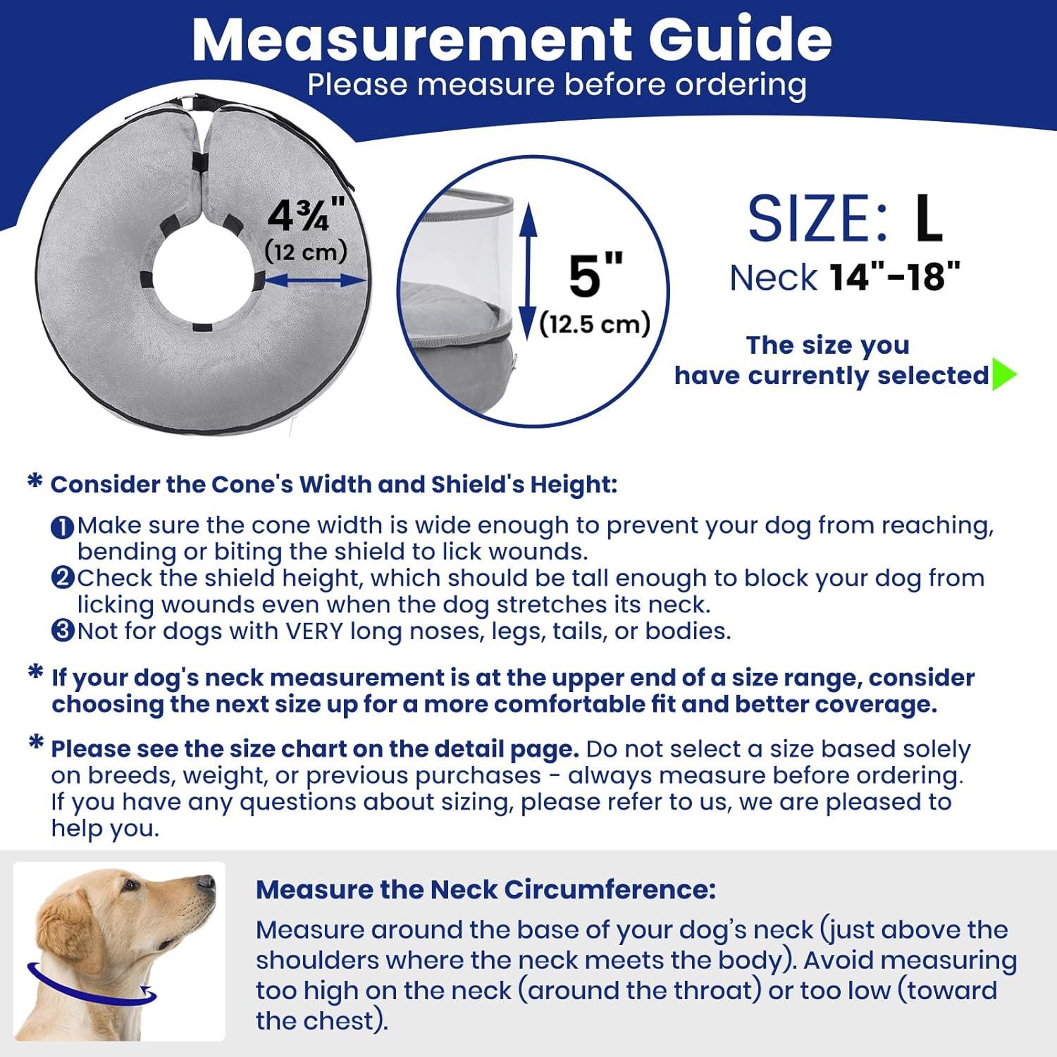 Cono Inflable para Perros Barkless L - Collar Suave Antilamer