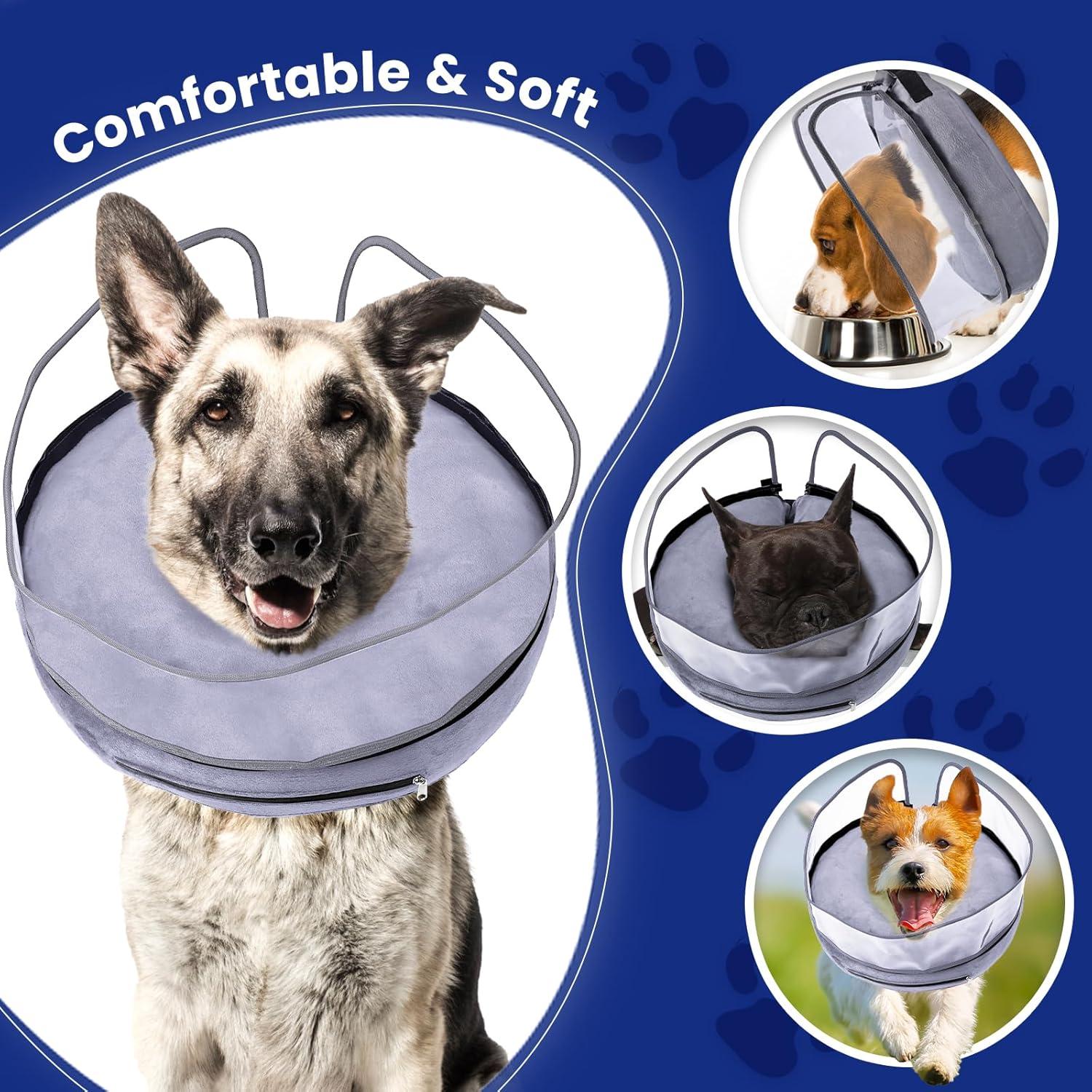 Cono Inflable para Perros Barkless L - Collar Suave Antilamer