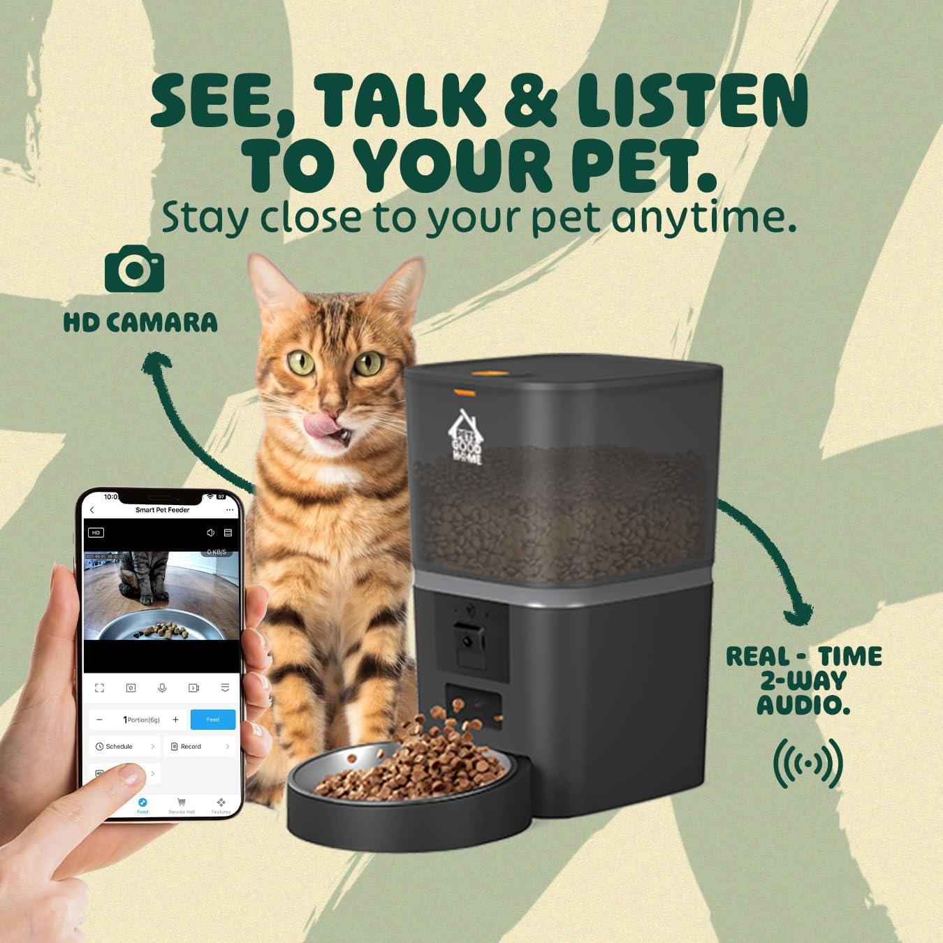 Comedero Inteligente PetsGoodHome 6L con Cámara HD y App