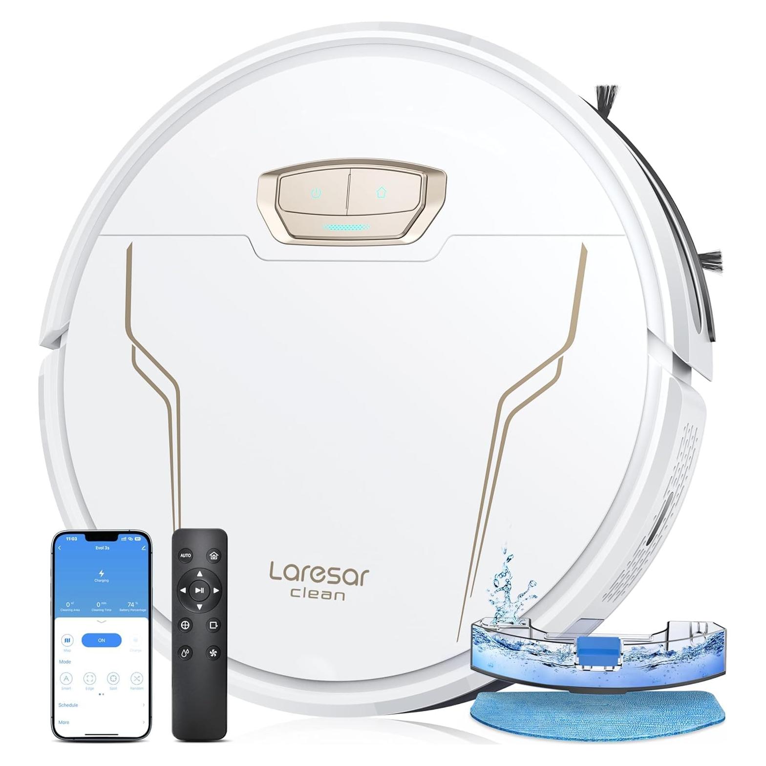 Robot Aspirador y Mopa Laresar Evol 3s 4000Pa Control App