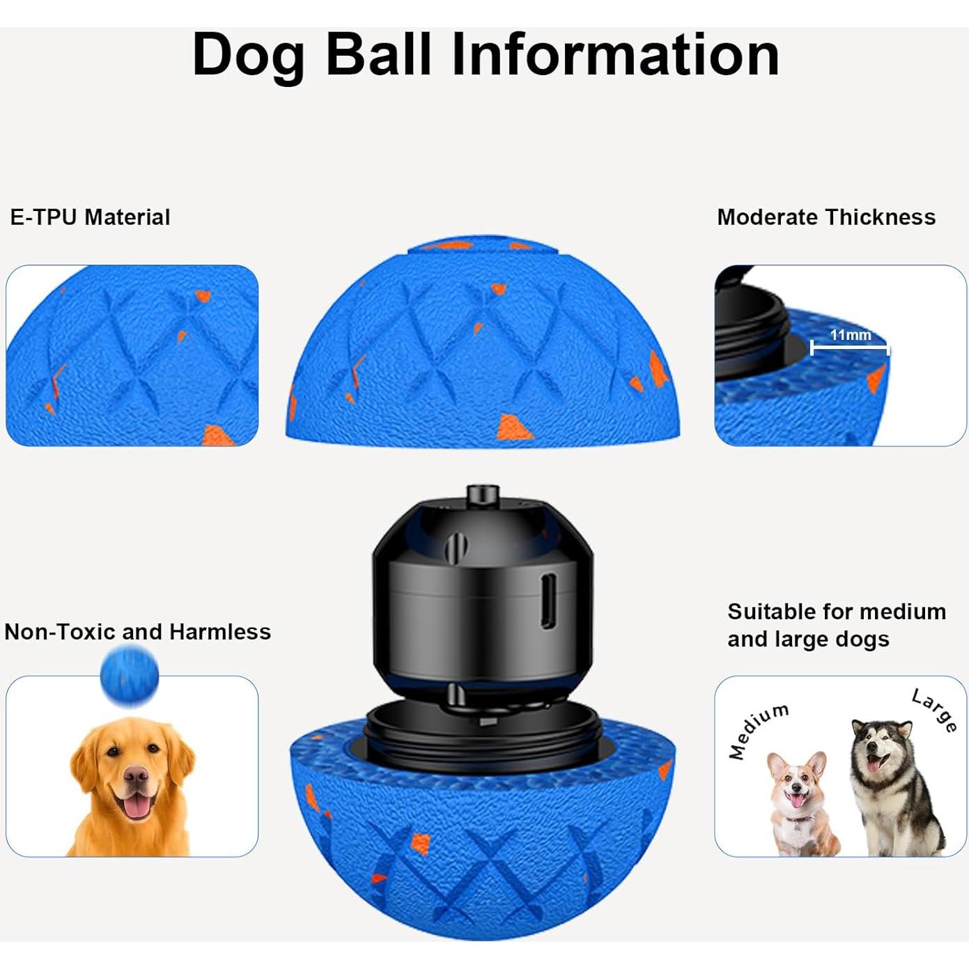 Pelota Interactiva para Perros XINGZUAN, 8 cm, E-TPU, IP54