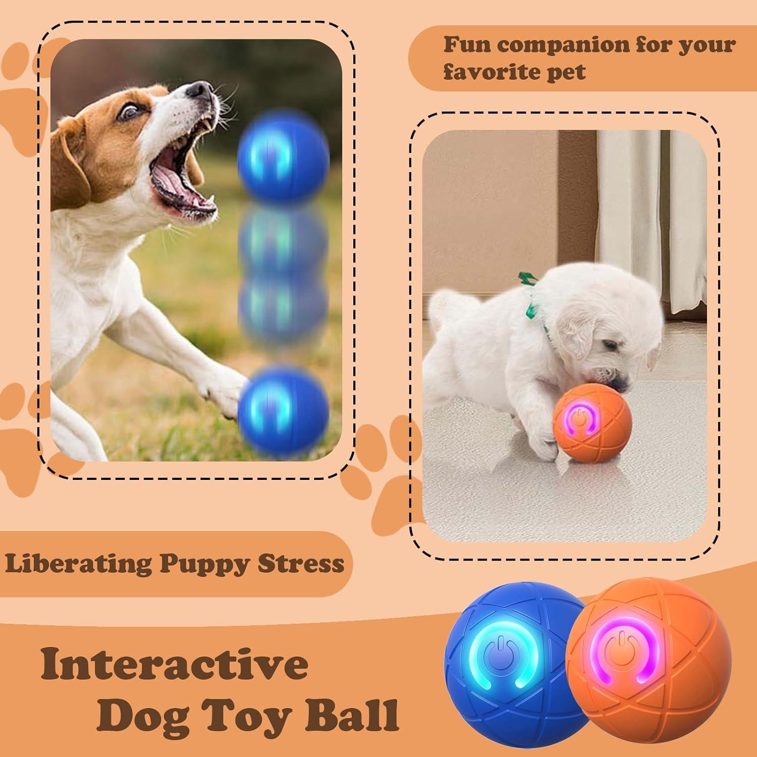 Bola de perro Aidmgndz interactiva 52mm naranja, auto-rebotante