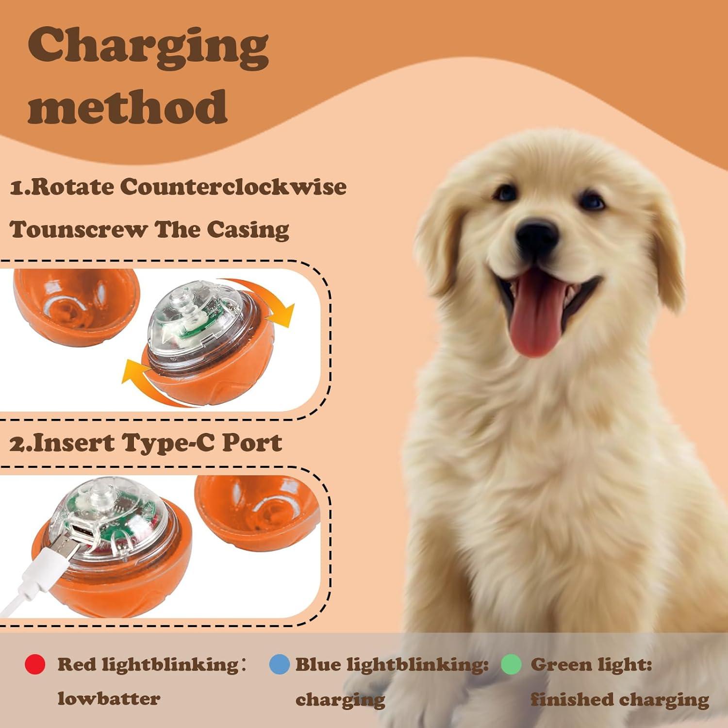 Bola de perro Aidmgndz interactiva 52mm naranja, auto-rebotante