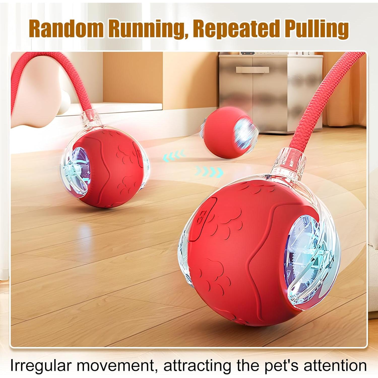 Bola Interactiva para Gatos SHANGFEI, Automática, Roja