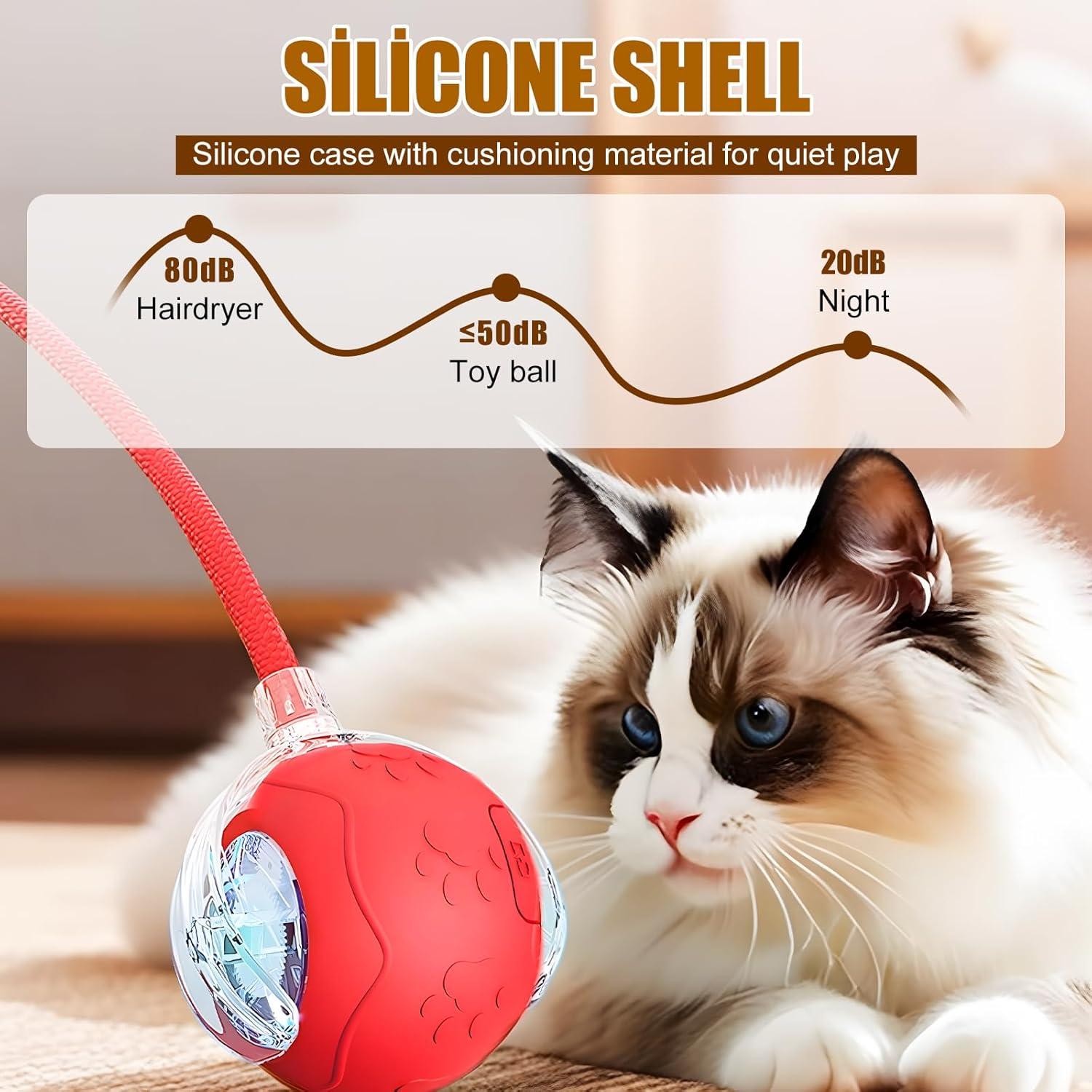 Bola Interactiva para Gatos SHANGFEI, Automática, Roja