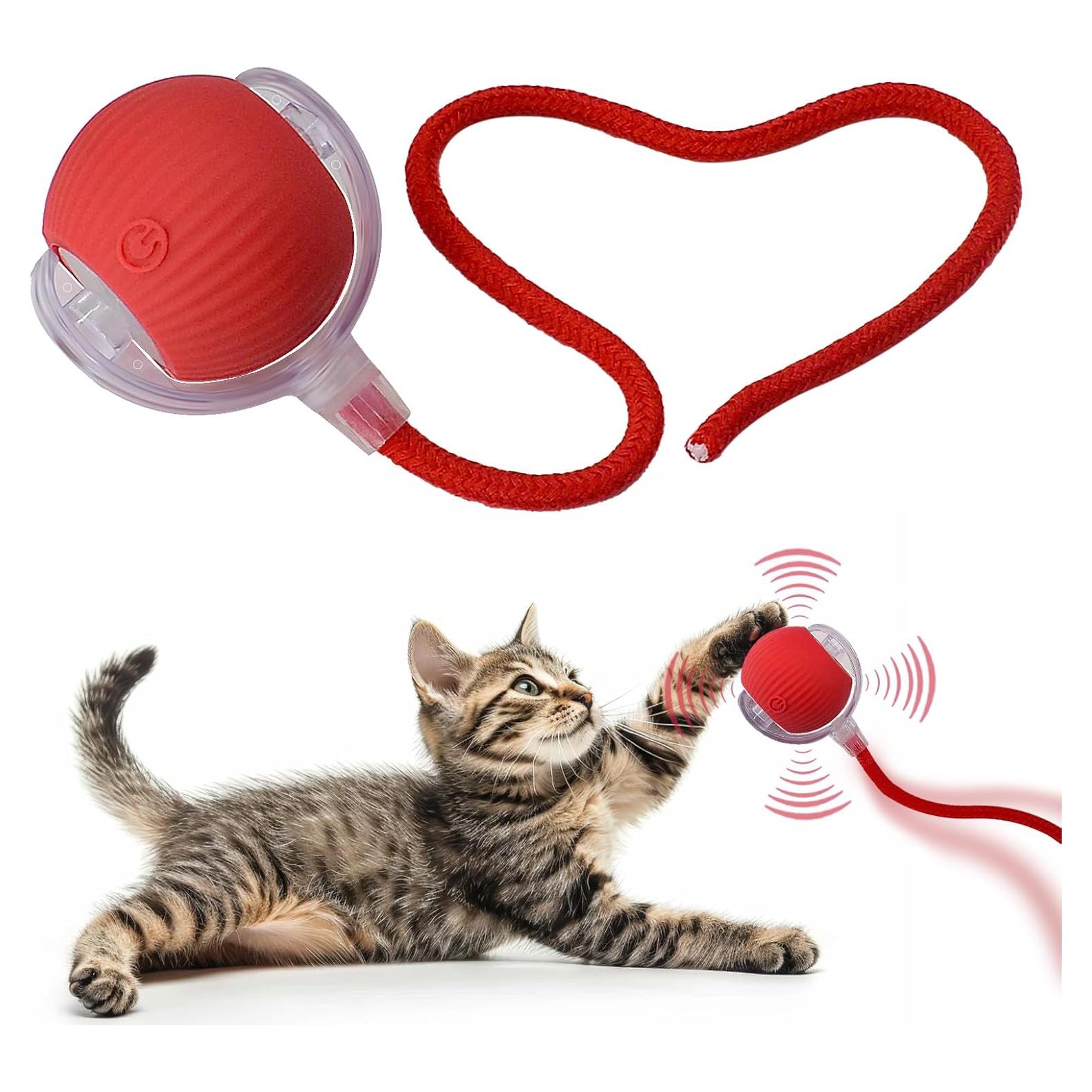 Bola de Juguete Interactiva AebDerp para Gatos y Perros Rojo