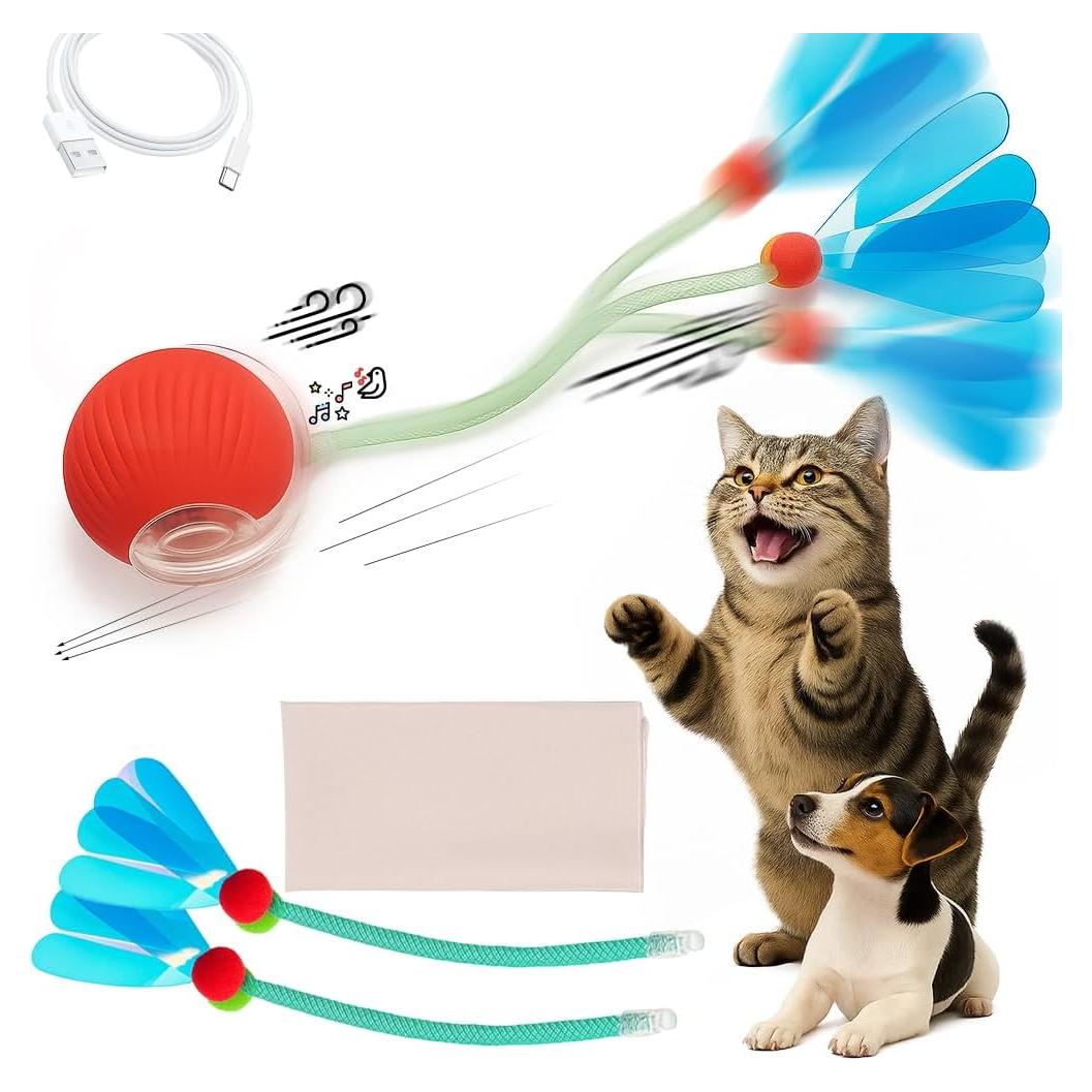 Juguete Interactivo para Gatos Umadeus - Cola de Plumas, Recargable