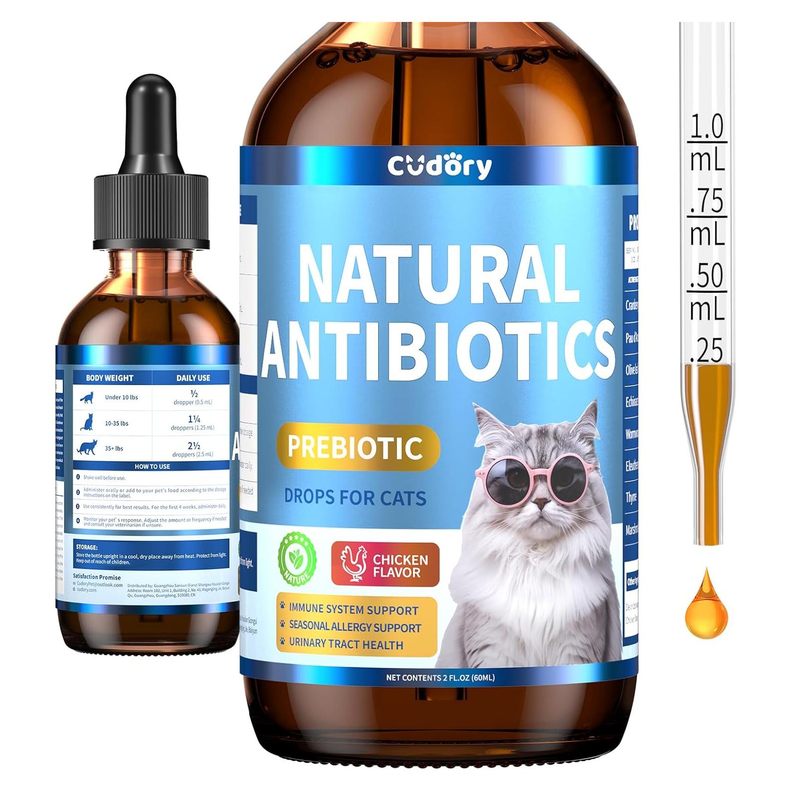 Antibióticos Naturales para Gatos Cudory 59 ml - Sabor Pollo