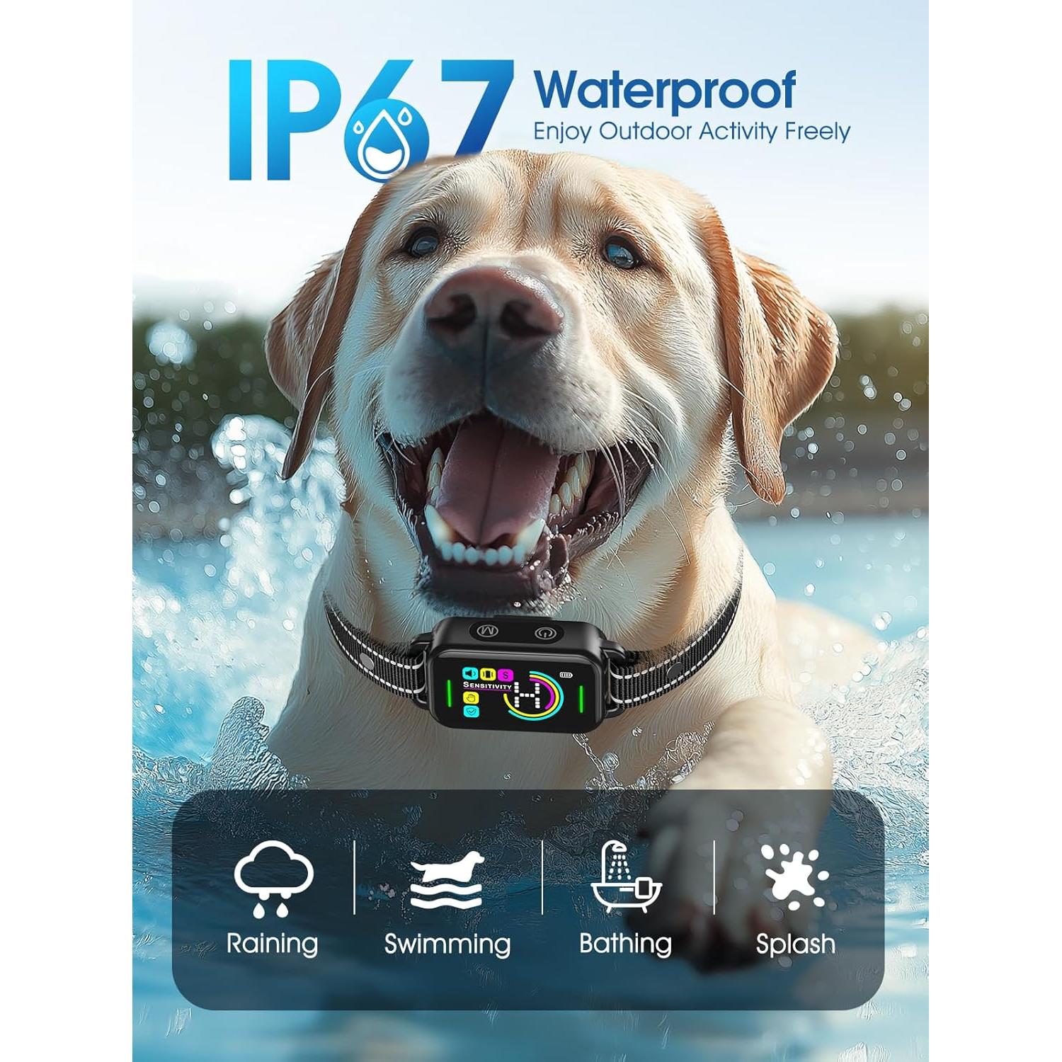 Collar Antiladridos DINJOO Recargable para Perros 68.58 cm