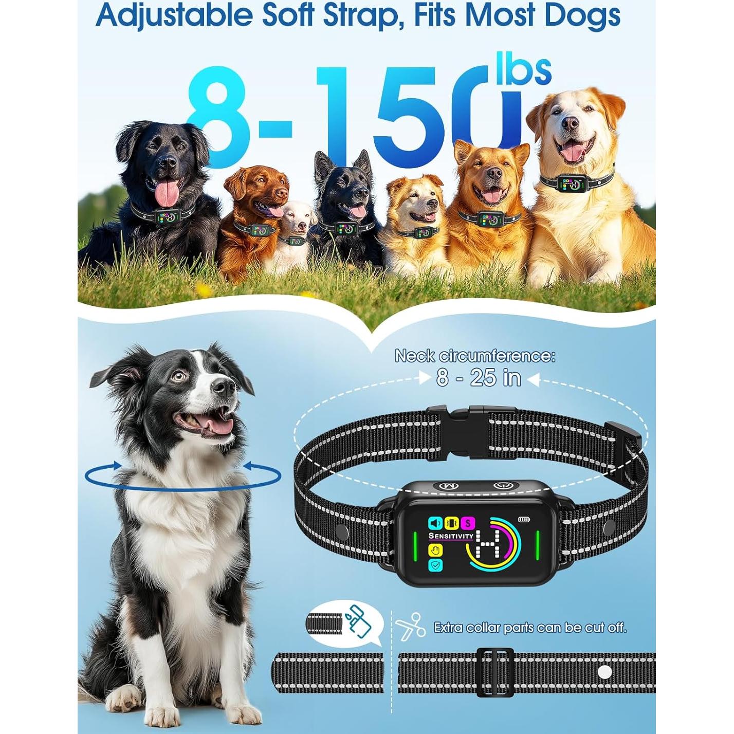 Collar Antiladridos DINJOO Recargable para Perros 68.58 cm