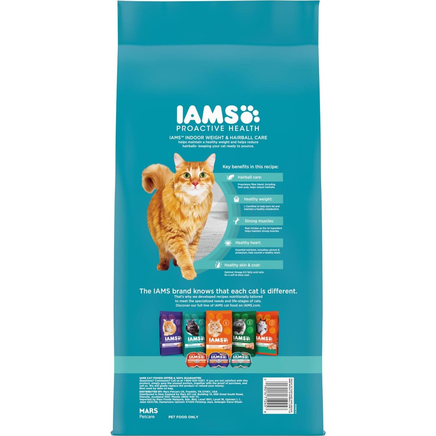 IAMS Comida Seca para Gatos Adultos 3.18 kg Pollo y Pavo