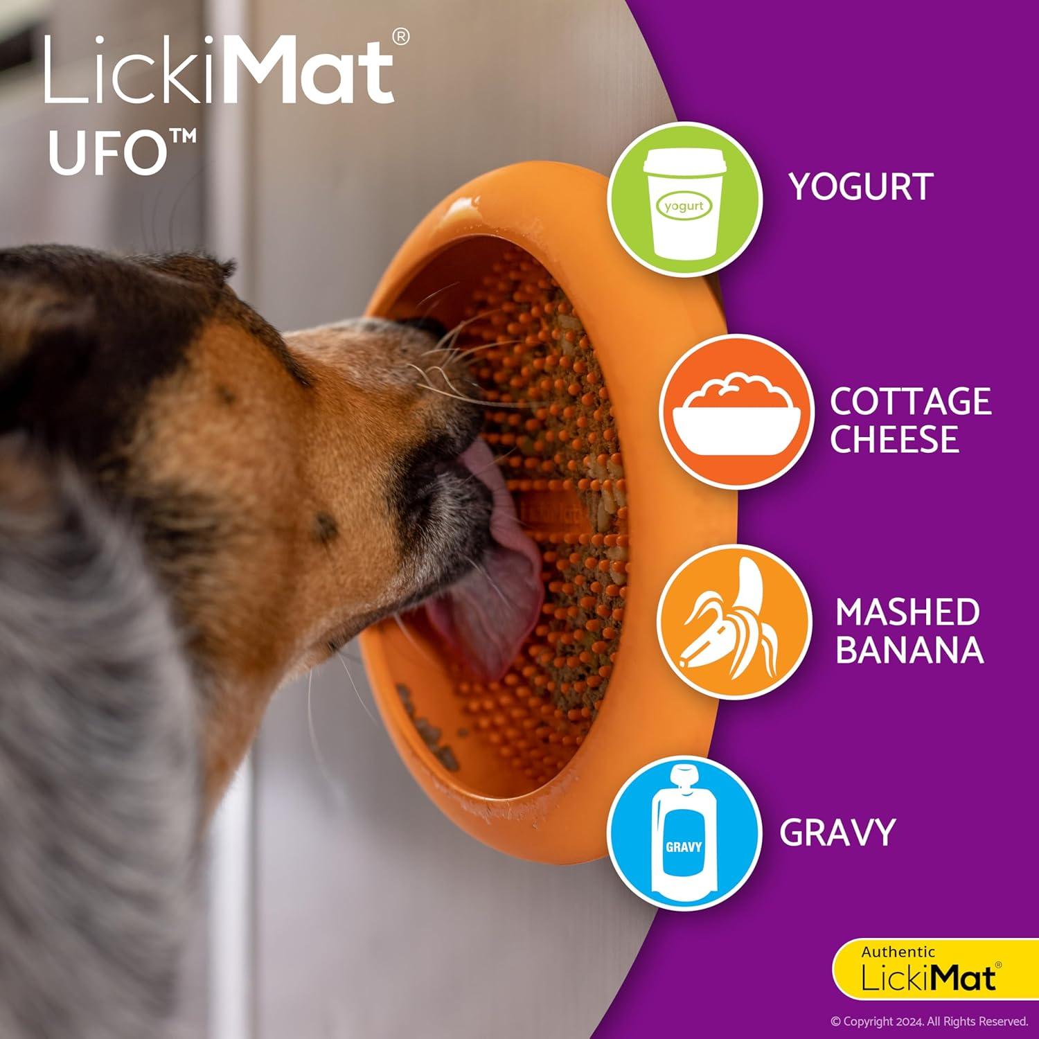 LickiMat UFO Verde - Distractor de Goma Natural para Perros
