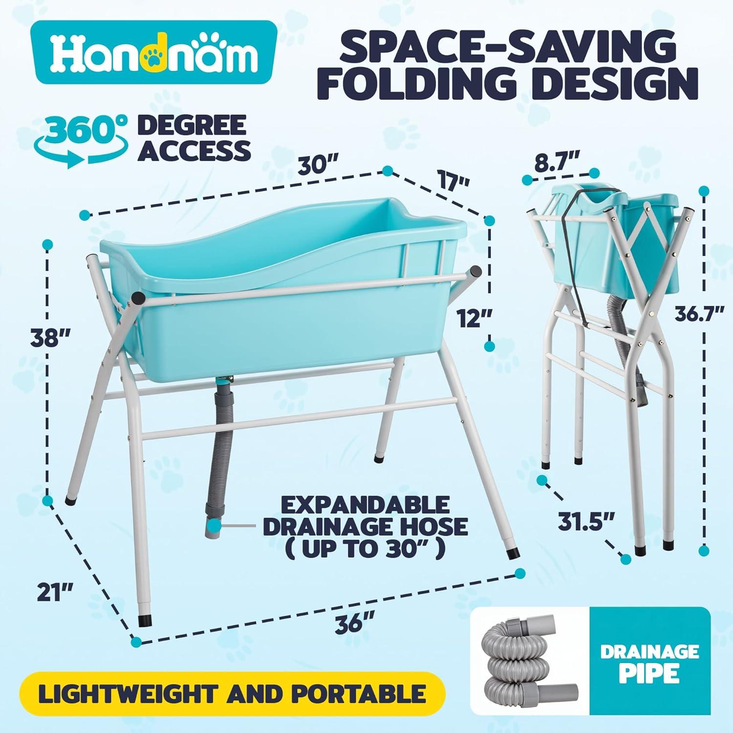 Bañera Elevada Plegable para Perros Handnam 91.4x53.3cm