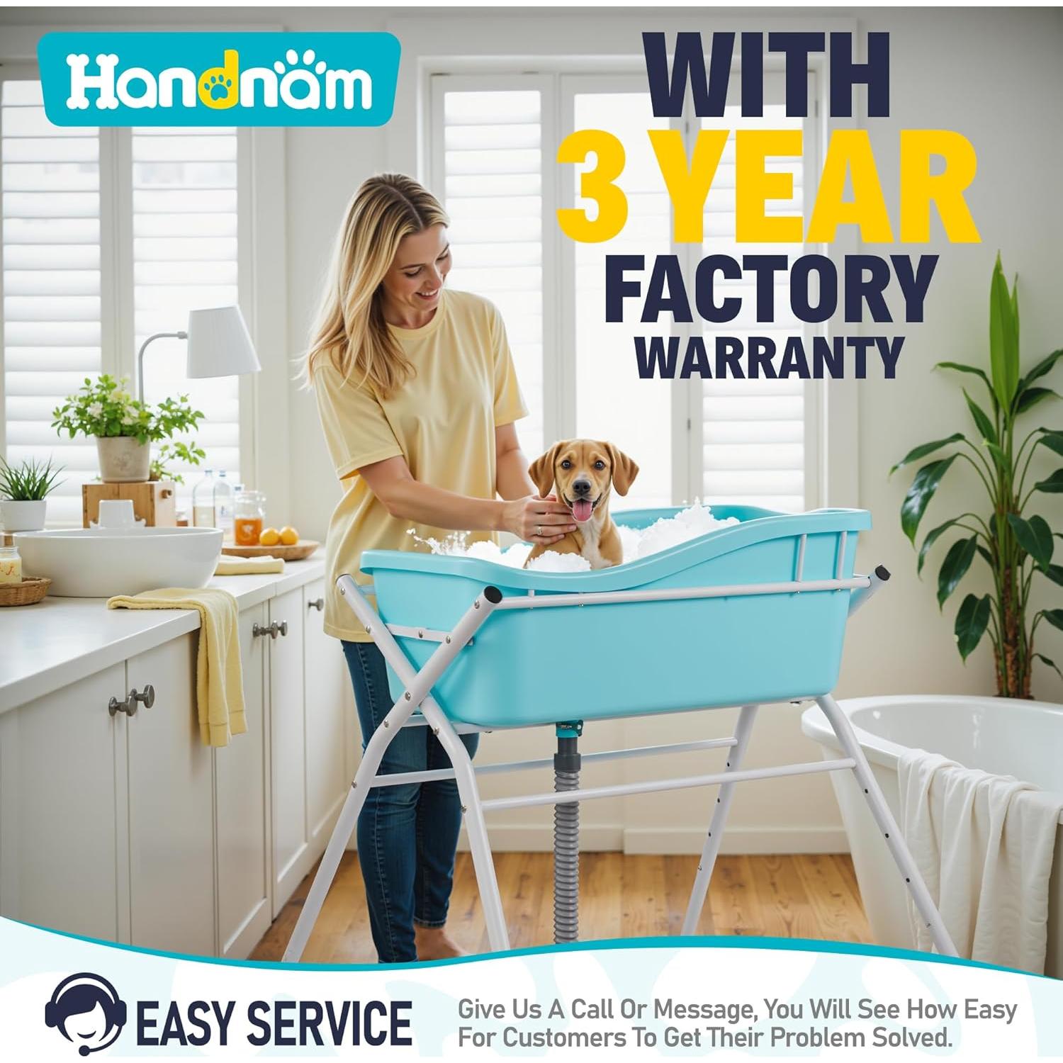 Bañera Elevada Plegable para Perros Handnam 91.4x53.3cm