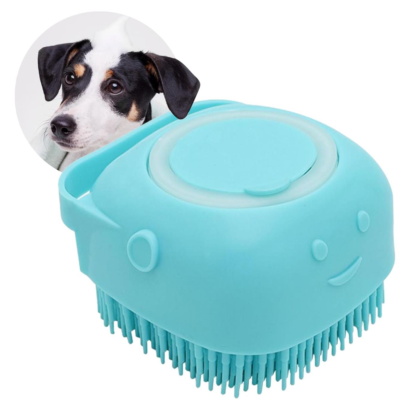 Cepillo de Baño para Mascotas con Dispensador de Jabón - 9cm