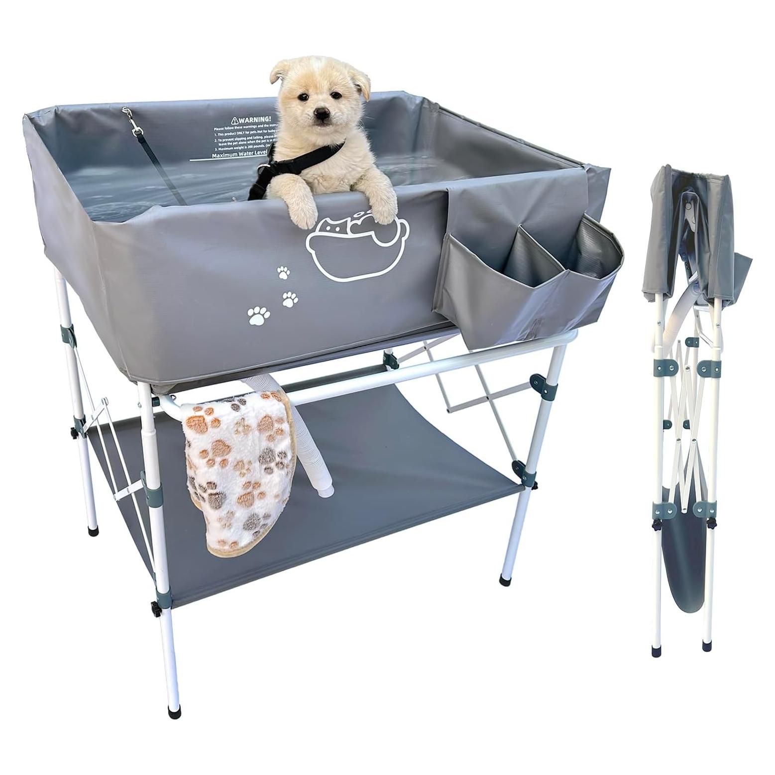 Bañera Elevada para Perros Amlmpet Plegable 82.5x39.4cm