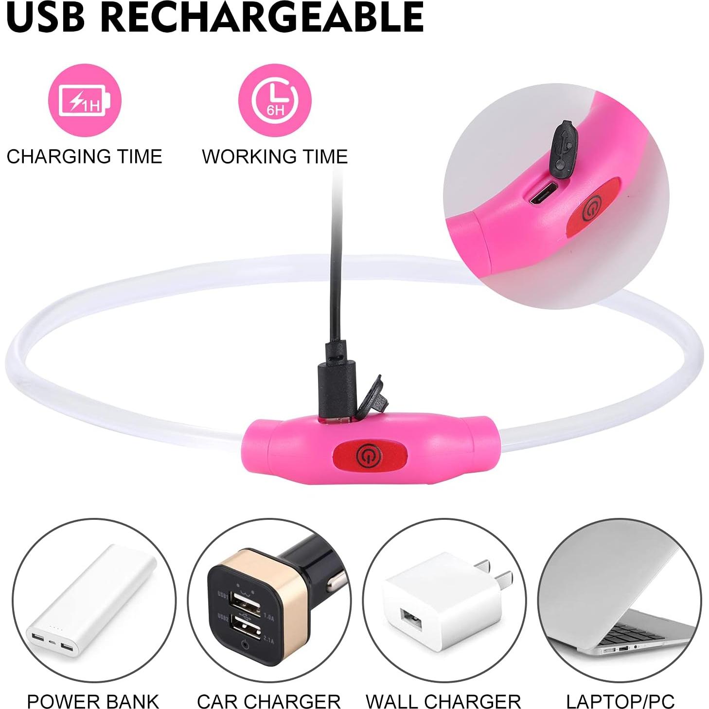 Collar de Perro LED Recargable NOVKIN Azul Impermeable IP67