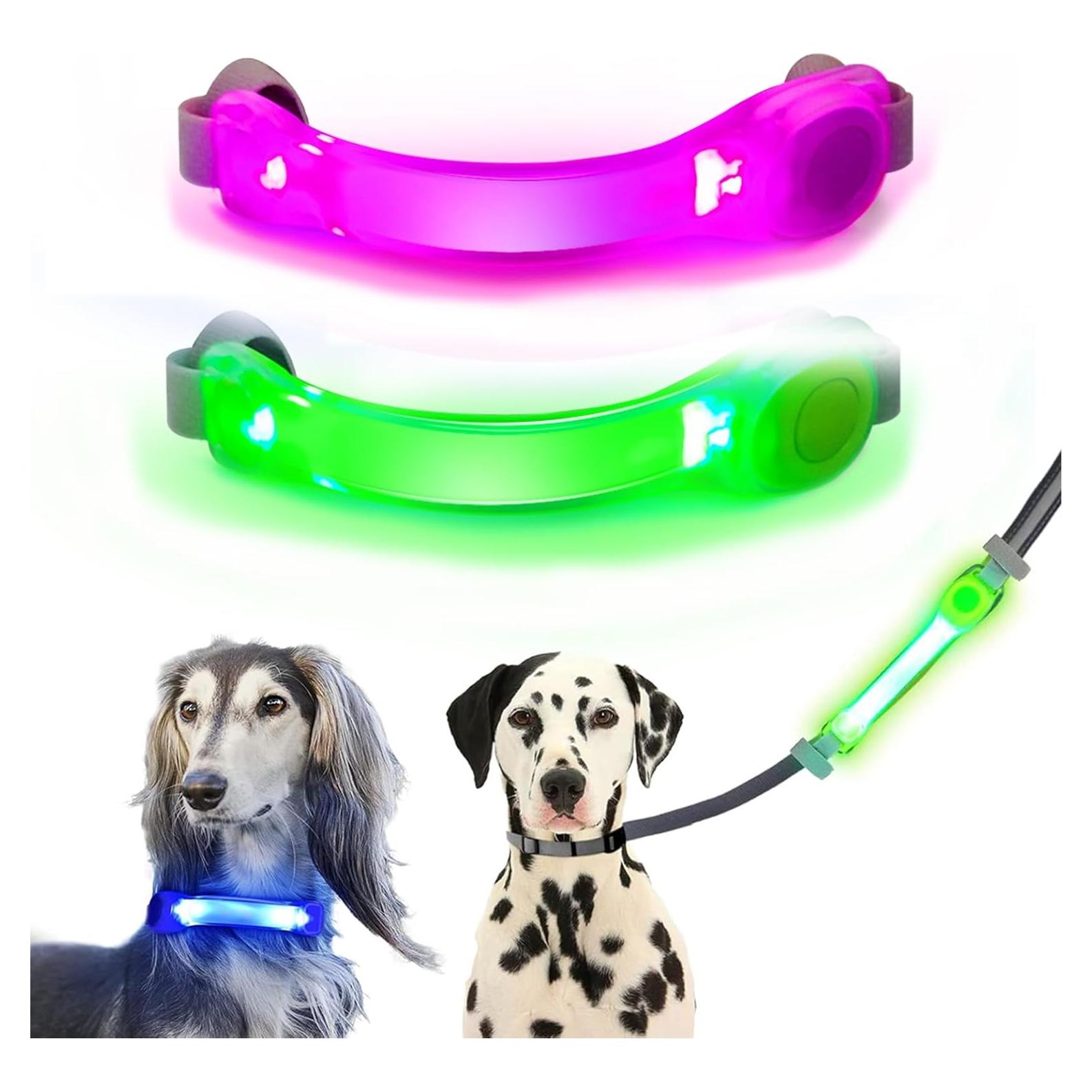 Paquete de 2 luces LED para collar de perro Fashion&cool