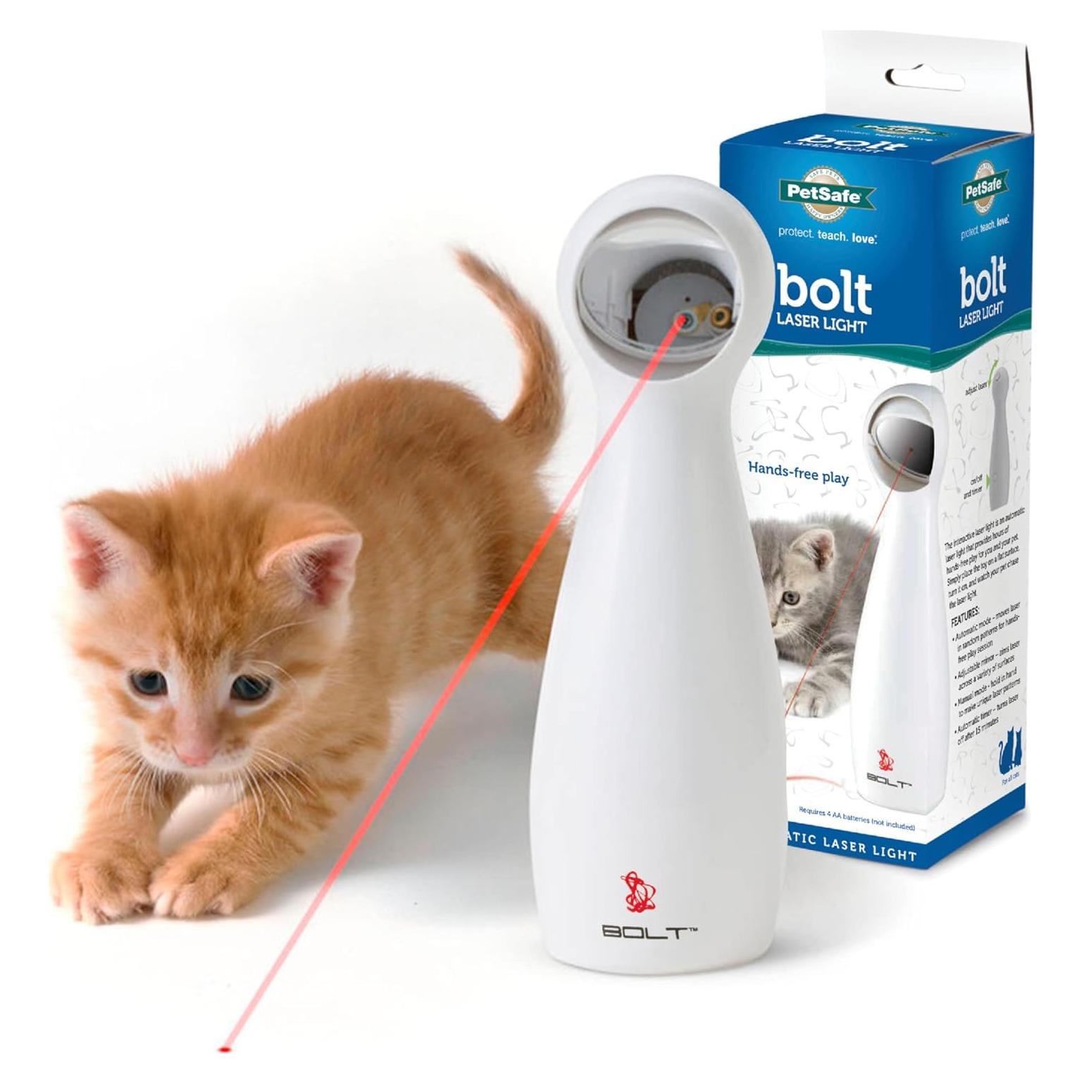 Juguete Interactivo de Láser PetSafe Bolt para Gatos - Modo Automático y Manual