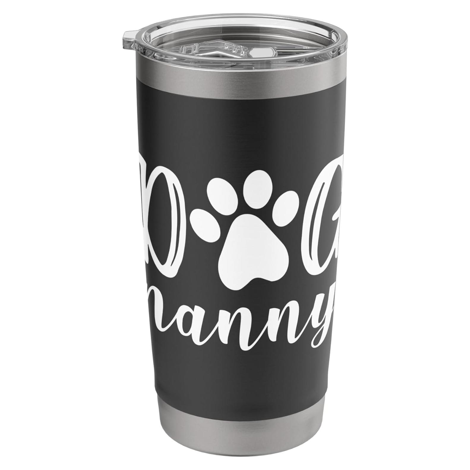 Taza Aislada de Acero Inoxidable 20 oz Negra para Mascotas