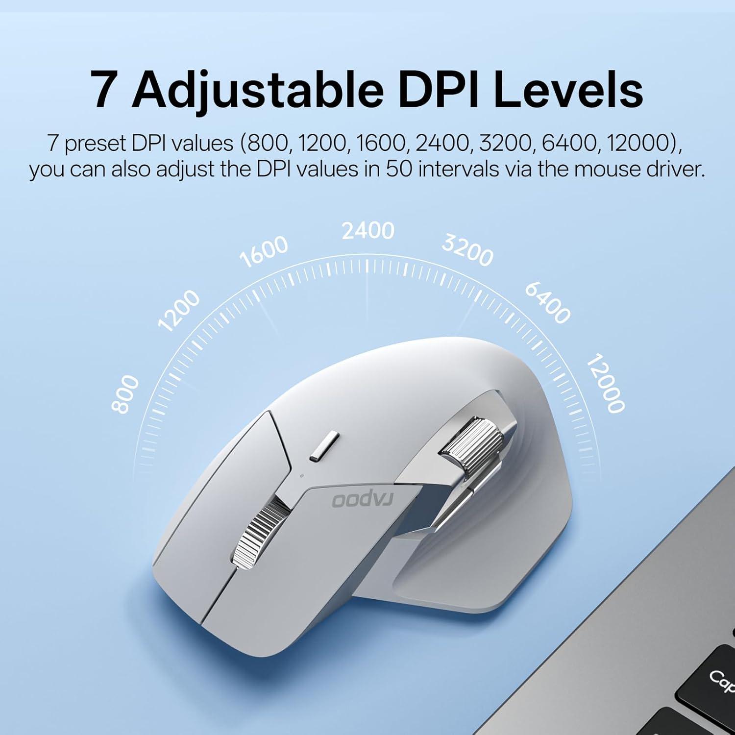 Ratón Inalámbrico Rapoo MT760 PRO, 12K DPI, Bluetooth y NearLink