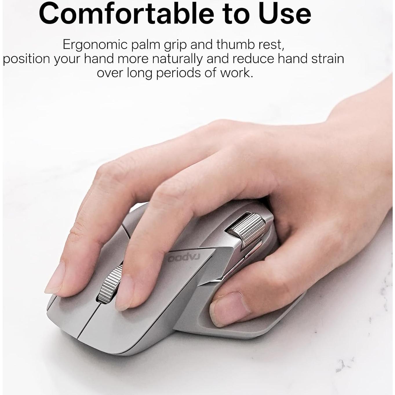 Ratón Inalámbrico Rapoo MT760 PRO, 12K DPI, Bluetooth y NearLink