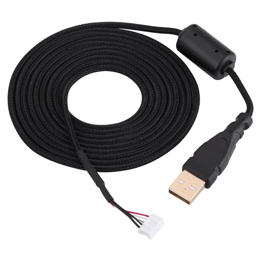 Cable Universal para Ratón Yosoo Trenzado USB 5 Pines Negro