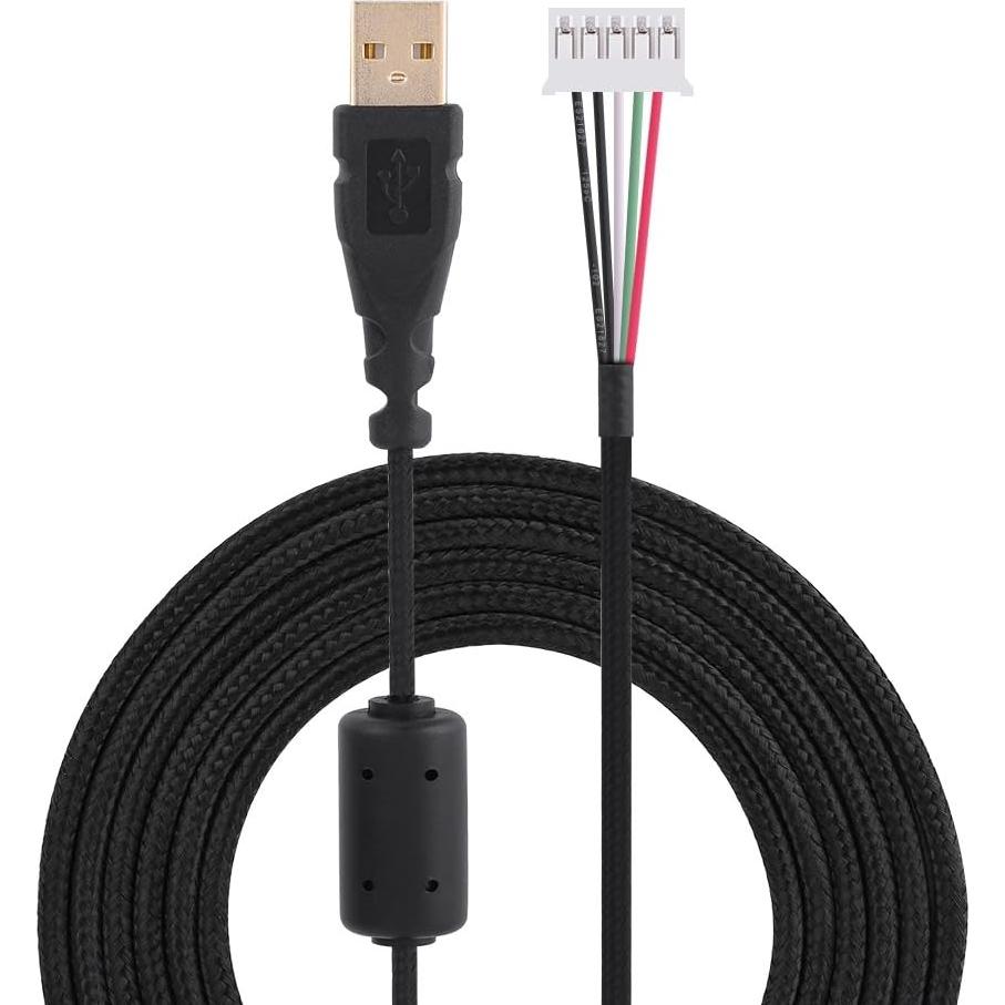 Cable Universal para Ratón Yosoo Trenzado USB 5 Pines Negro