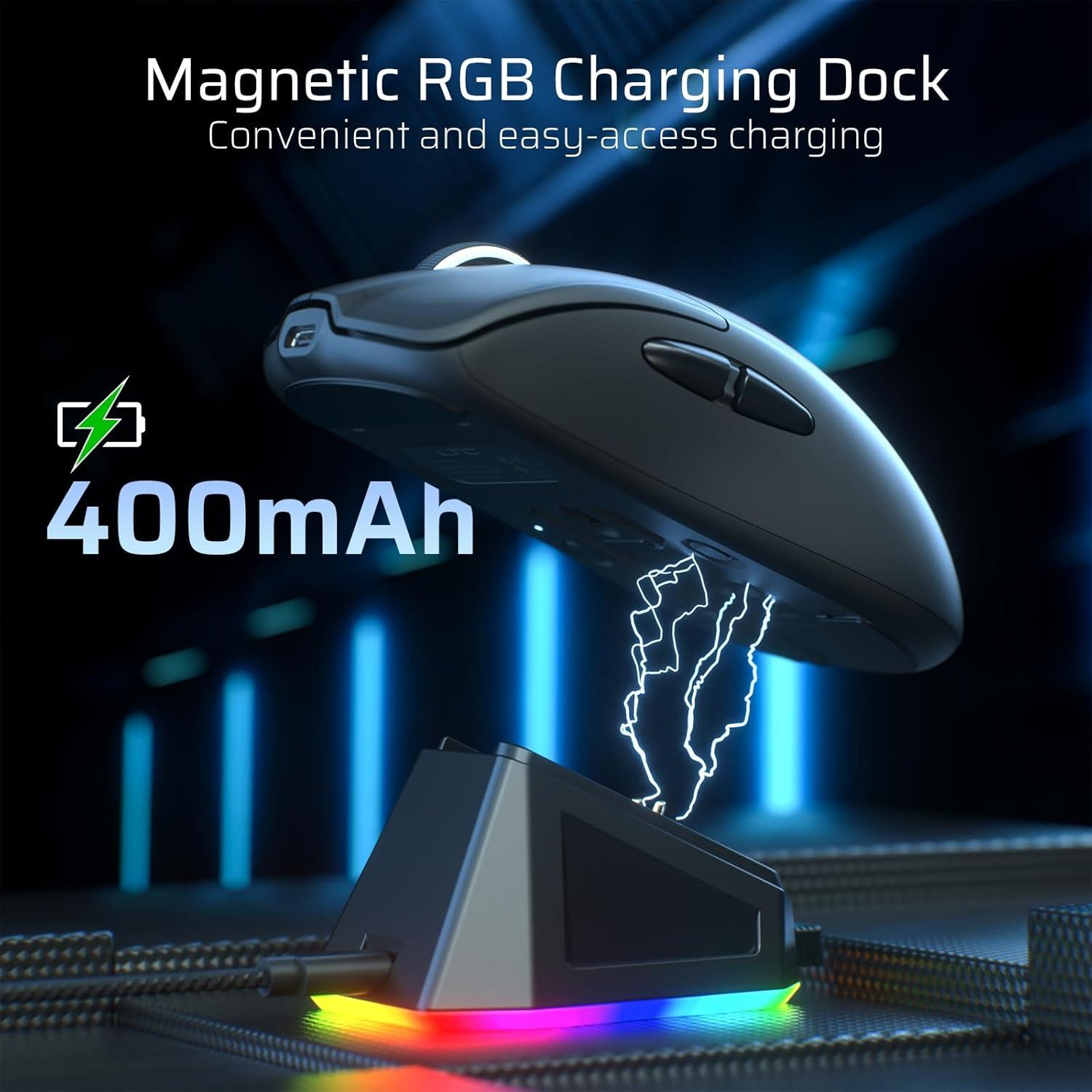 Ratón Gaming Inalámbrico LTC GM022 Ultraligero 55g RGB 26000 DPI