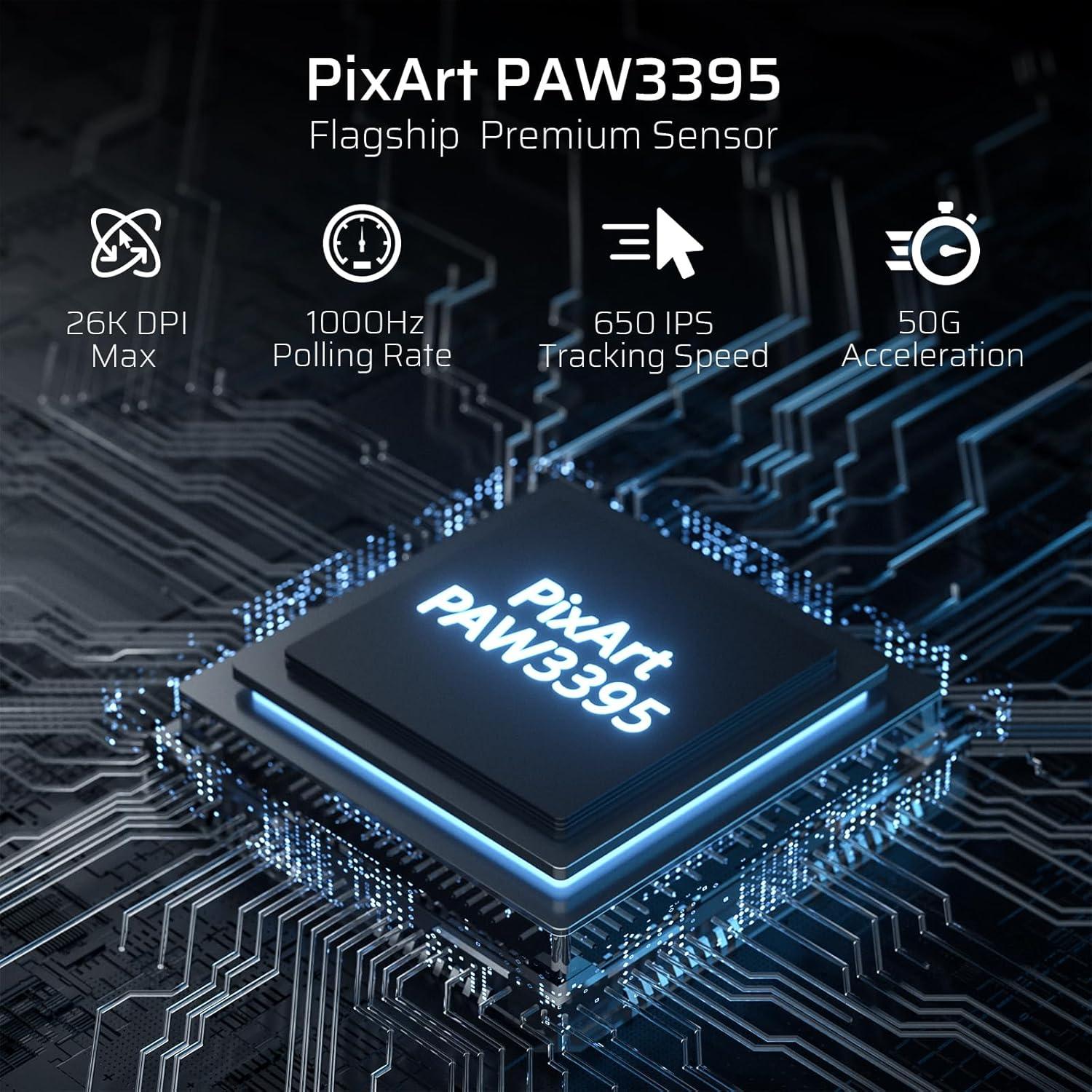 Ratón Gaming Inalámbrico LTC GM022 Ultraligero 55g RGB 26000 DPI